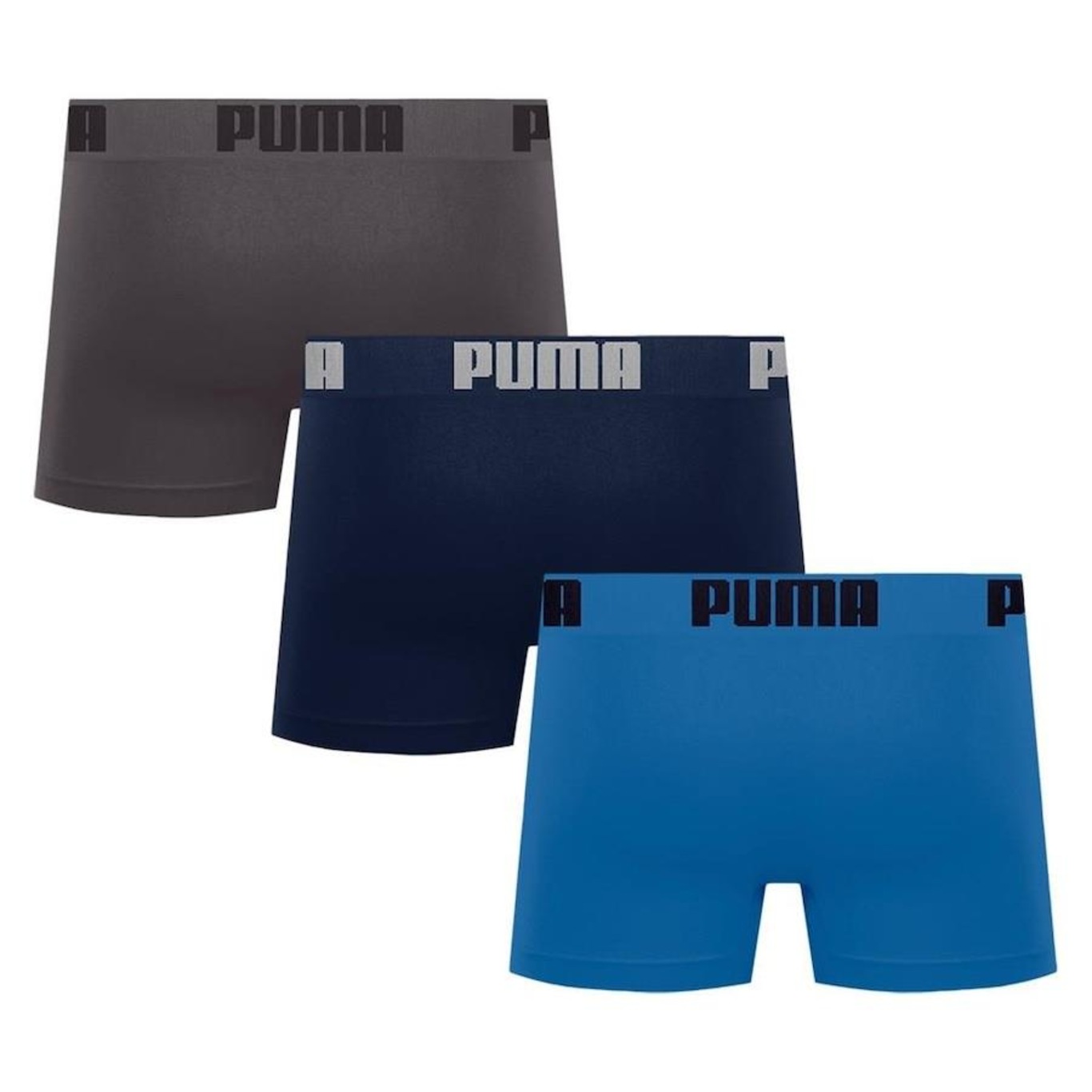 Kit de Cuecas Boxer Puma sem Costura - 3 Unidades - Masculina - Foto 2