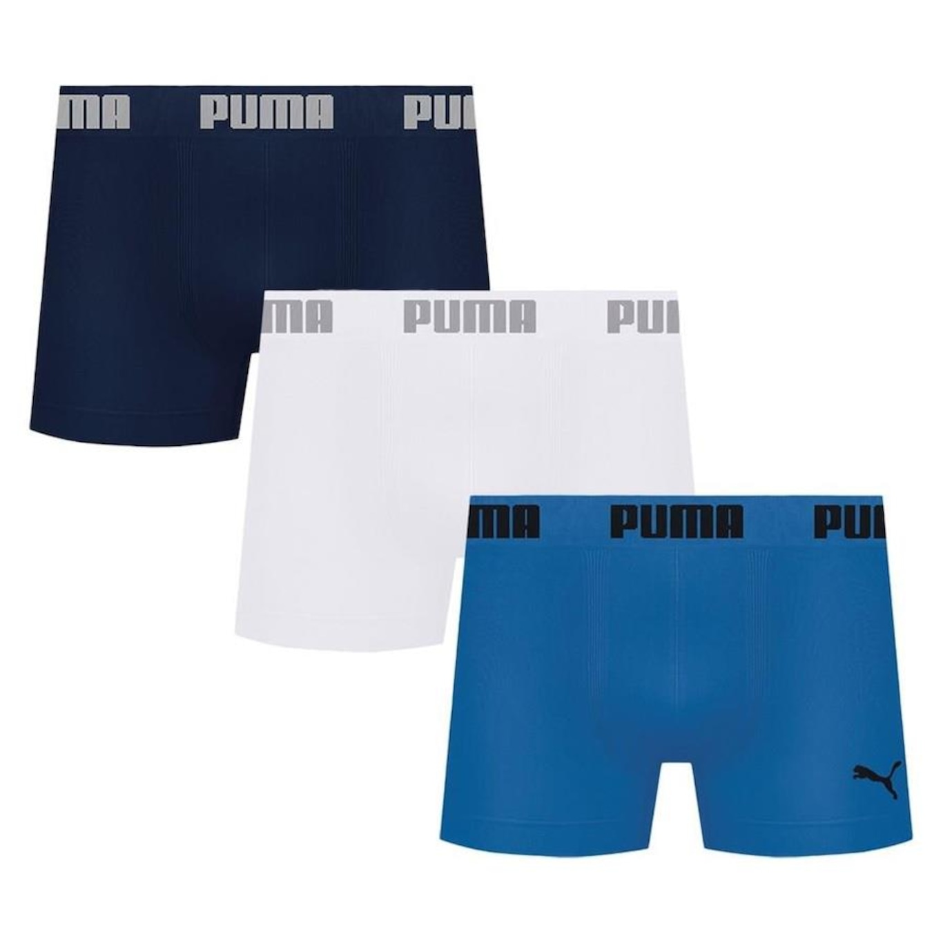 Kit de Cuecas Boxer Puma sem Costura - 3 Unidades - Masculina - Foto 1