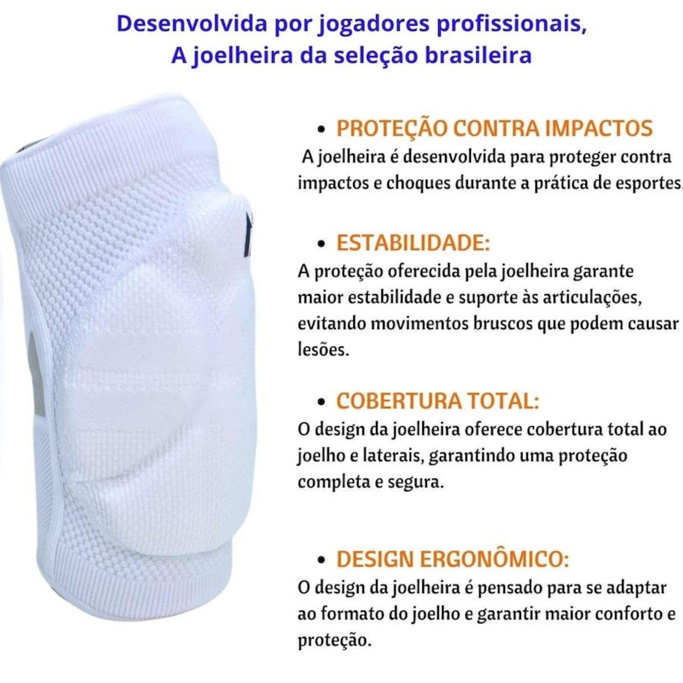 Kit Joelheira Volêi N1 Sport + Protetor Antebraço Manguito - Adulto - Foto 2