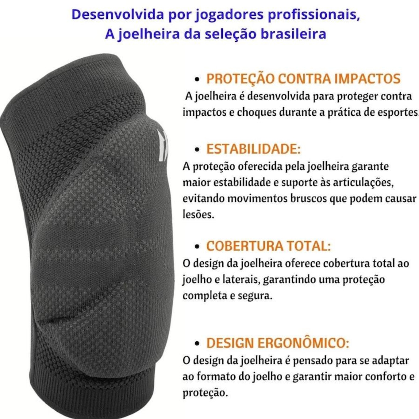 Kit Joelheira Volêi N1 Sport + Protetor Antebraço Manguito - Adulto - Foto 2