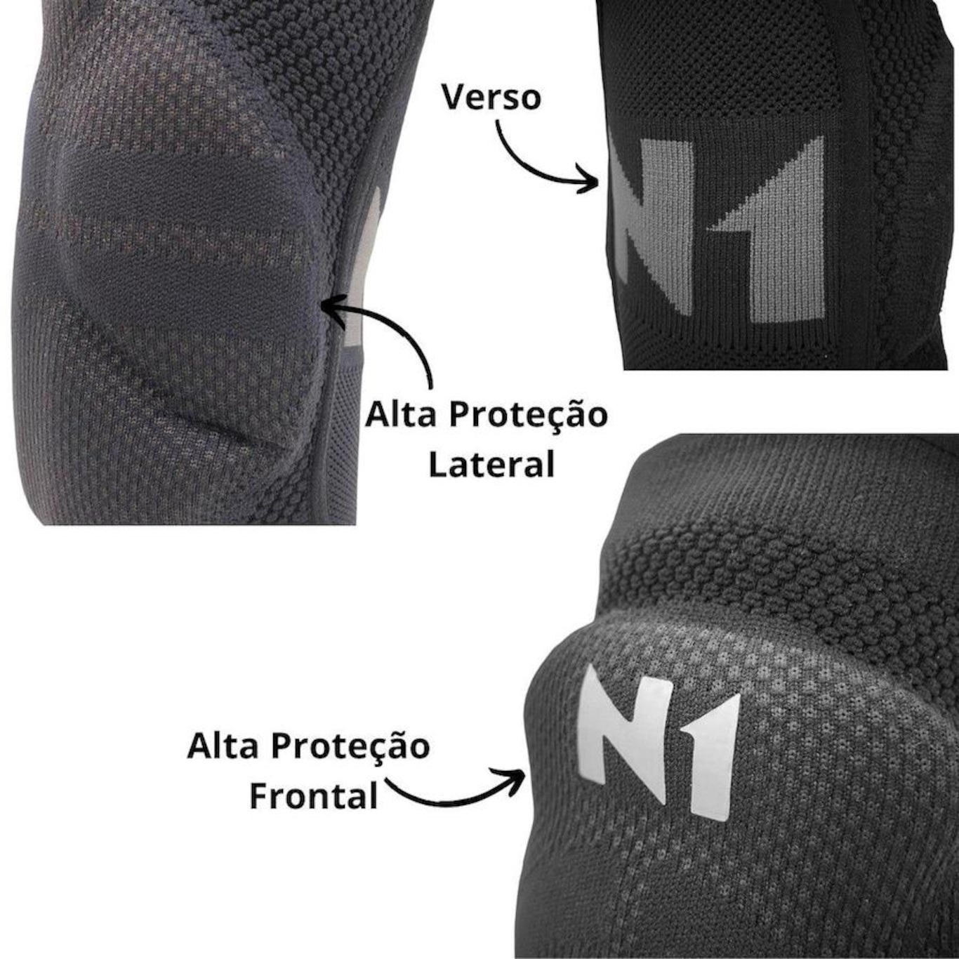 Kit Joelheira Volêi N1 Sport + Protetor Antebraço Manguito - Adulto - Foto 3