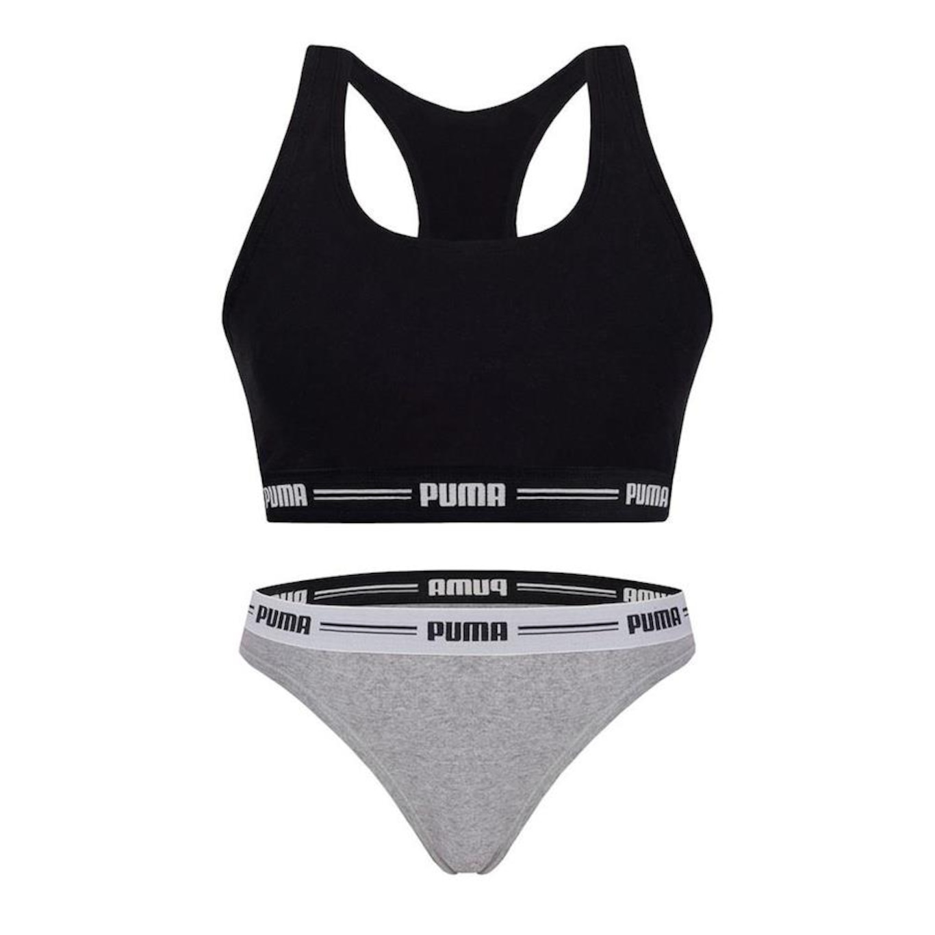 Kit Puma Top Fitness Nadador + Calcinha Biquíni - Feminino - Foto 1