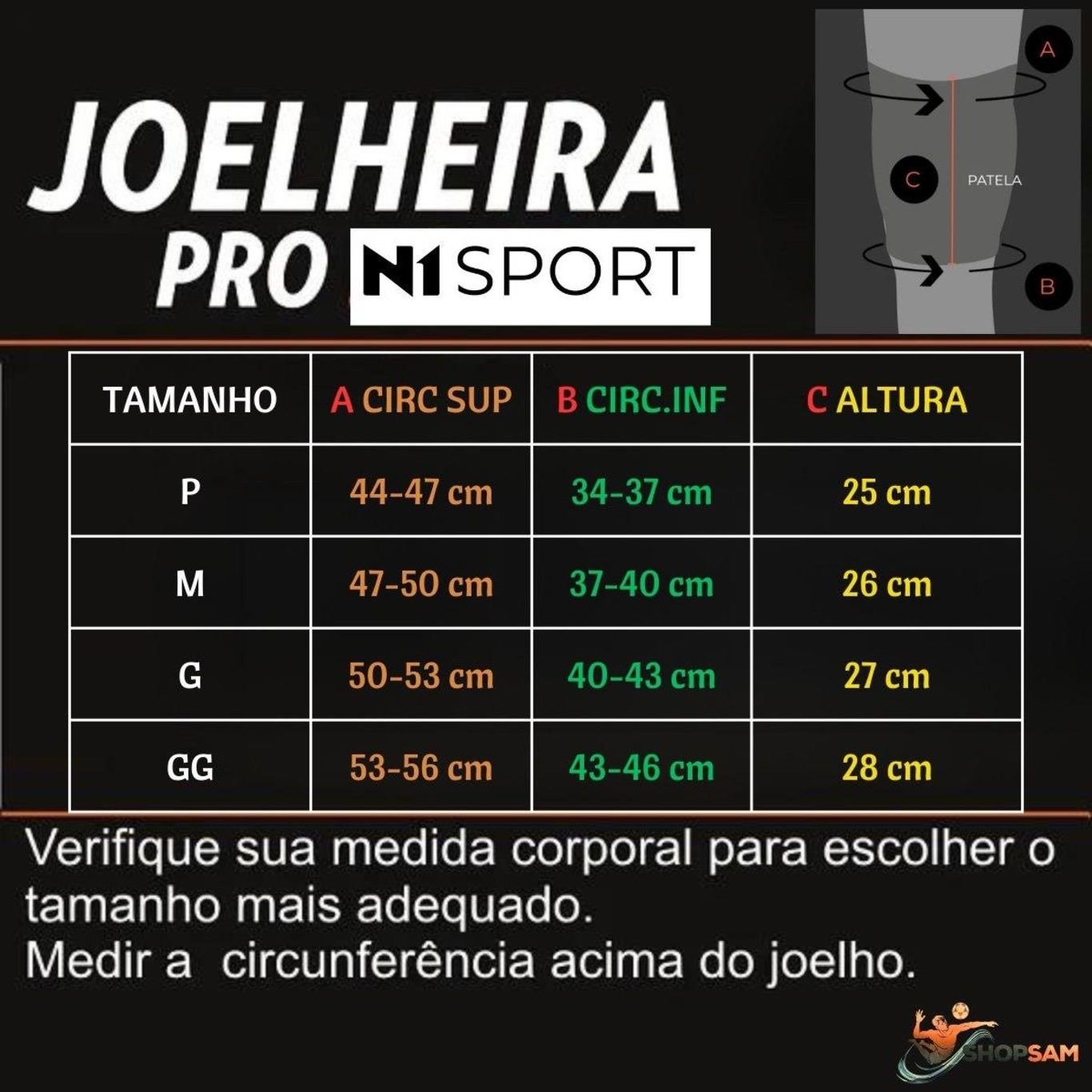 Kit Proteção Manguito + Joelheira N1 Sport Tornozeleira Provolley Volei - Foto 6