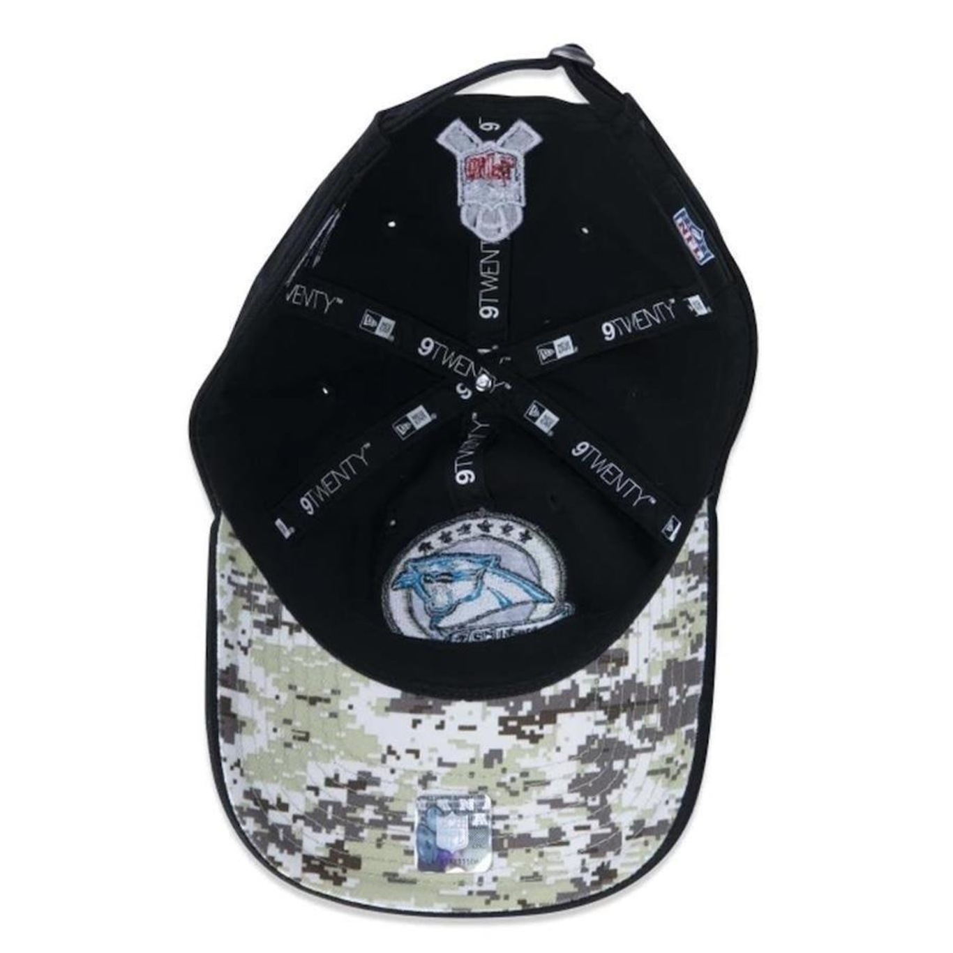 Boné Aba Curva New Era 920 Carolina Panthers Salute To Service 2022 - Strapback - Adulto - Foto 5