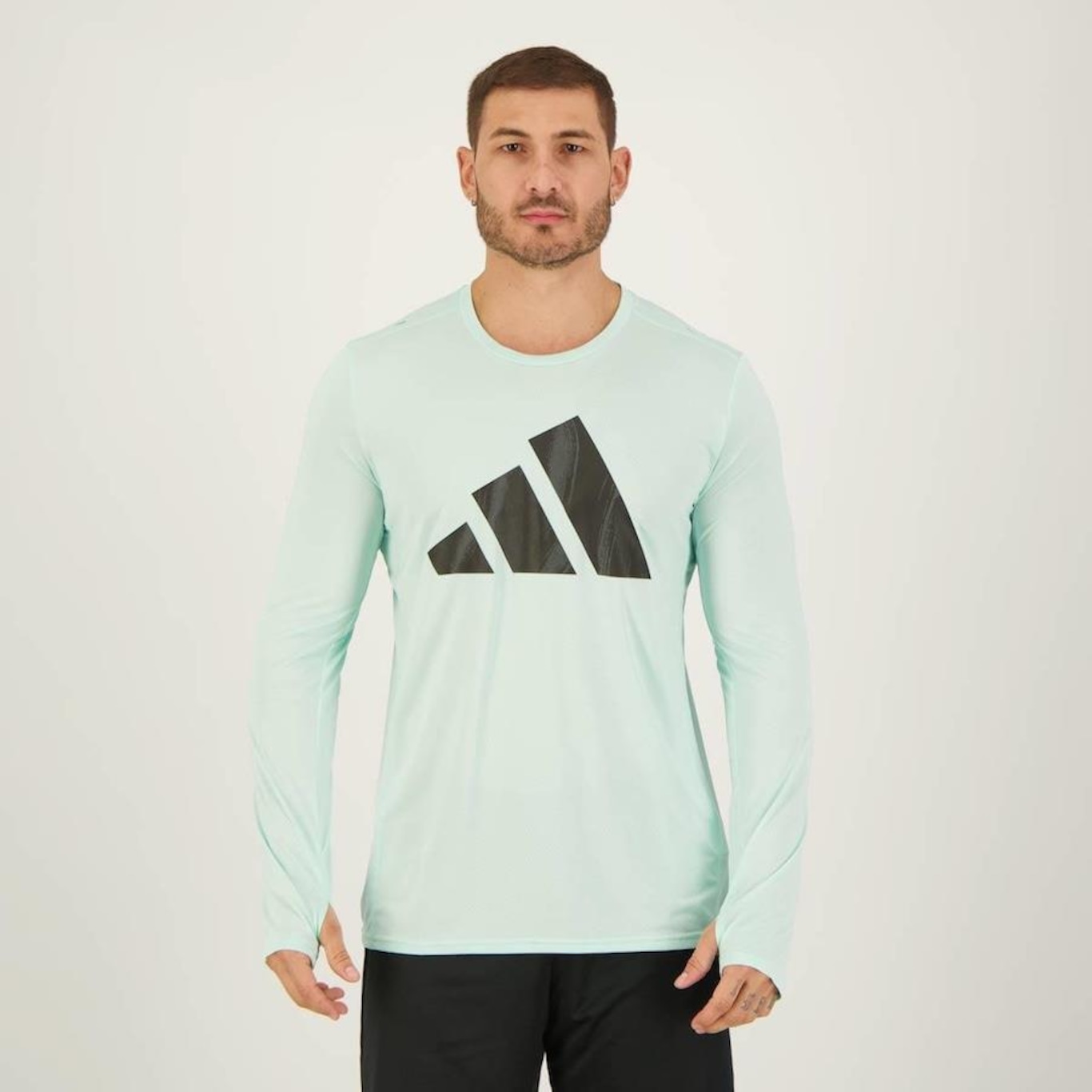 Blusão adidas Run It Bos Ls - Masculino - Foto 1