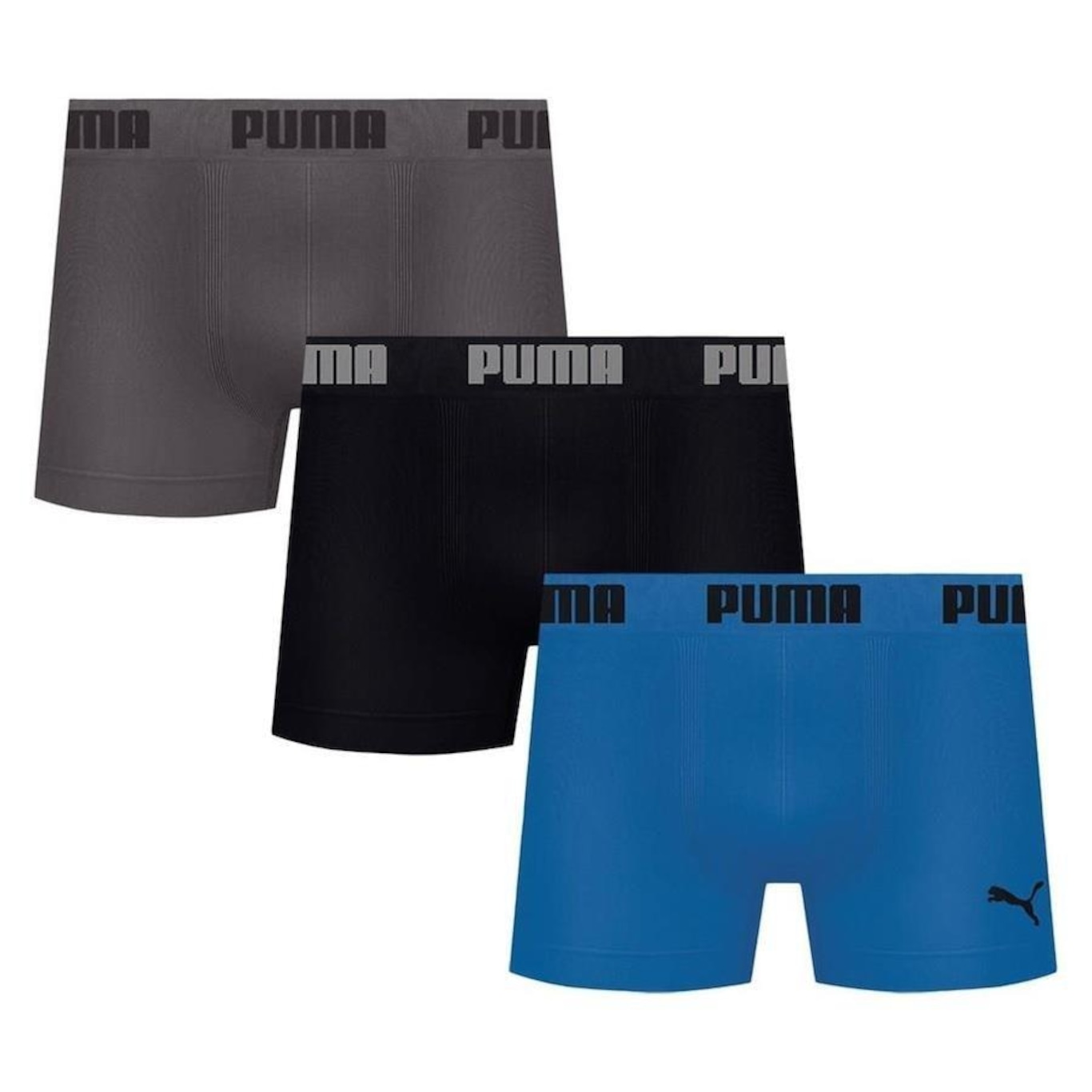 Kit Cuecas Boxer Puma sem Costura - 3 Unidades - Adulto - Foto 1