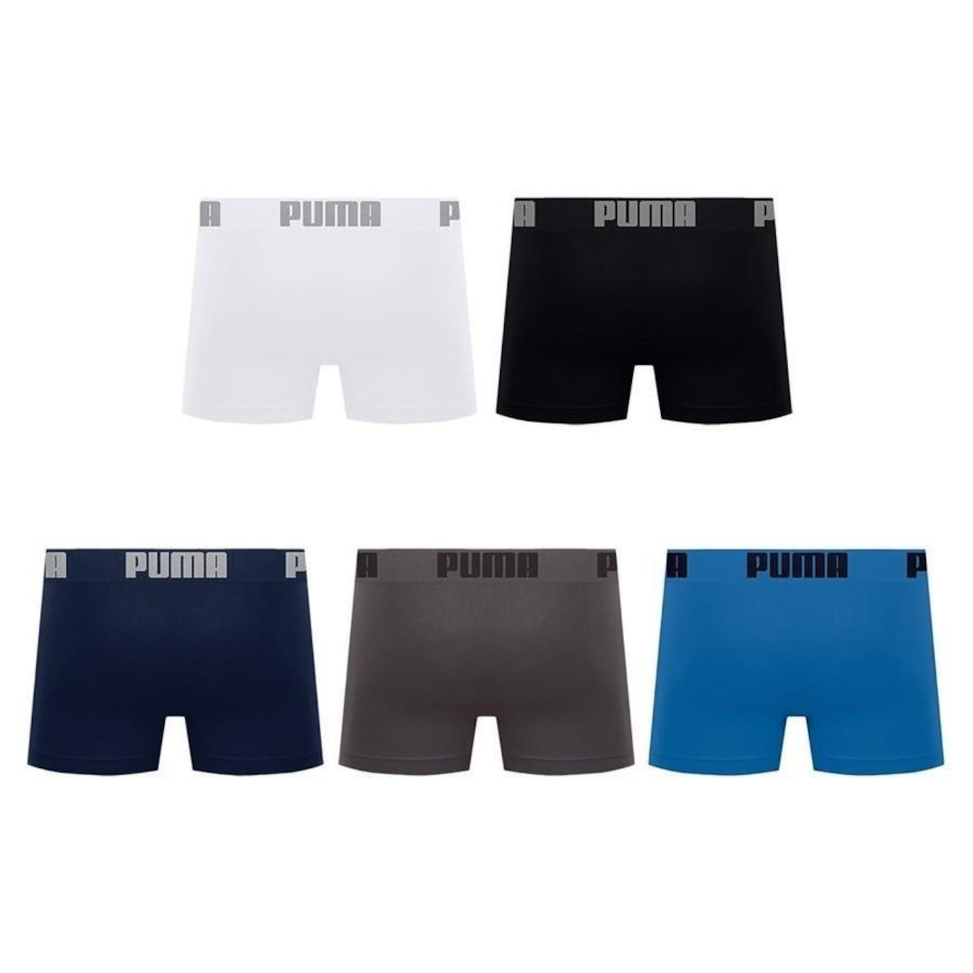 Kit Cuecas Boxer Puma sem Costura - 5 Unidades - Adulto - Foto 2