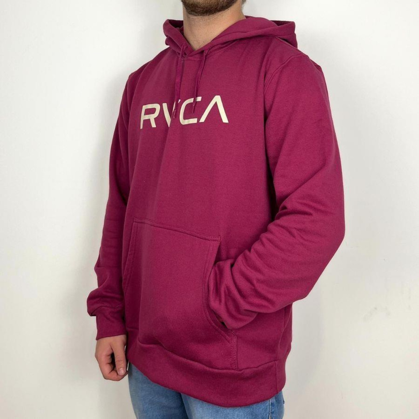 Blusão de Moletom com Capuz Rvca Fechado Big - Masculino - Foto 3