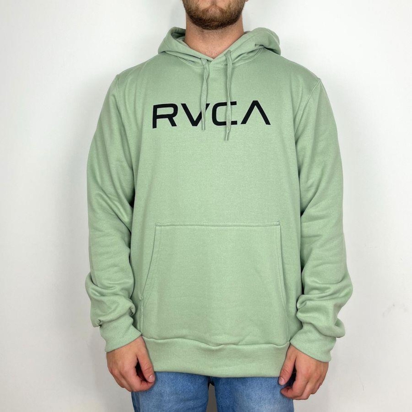 Blusão de Moletom com Capuz Rvca Fechado Big - Masculino - Foto 1