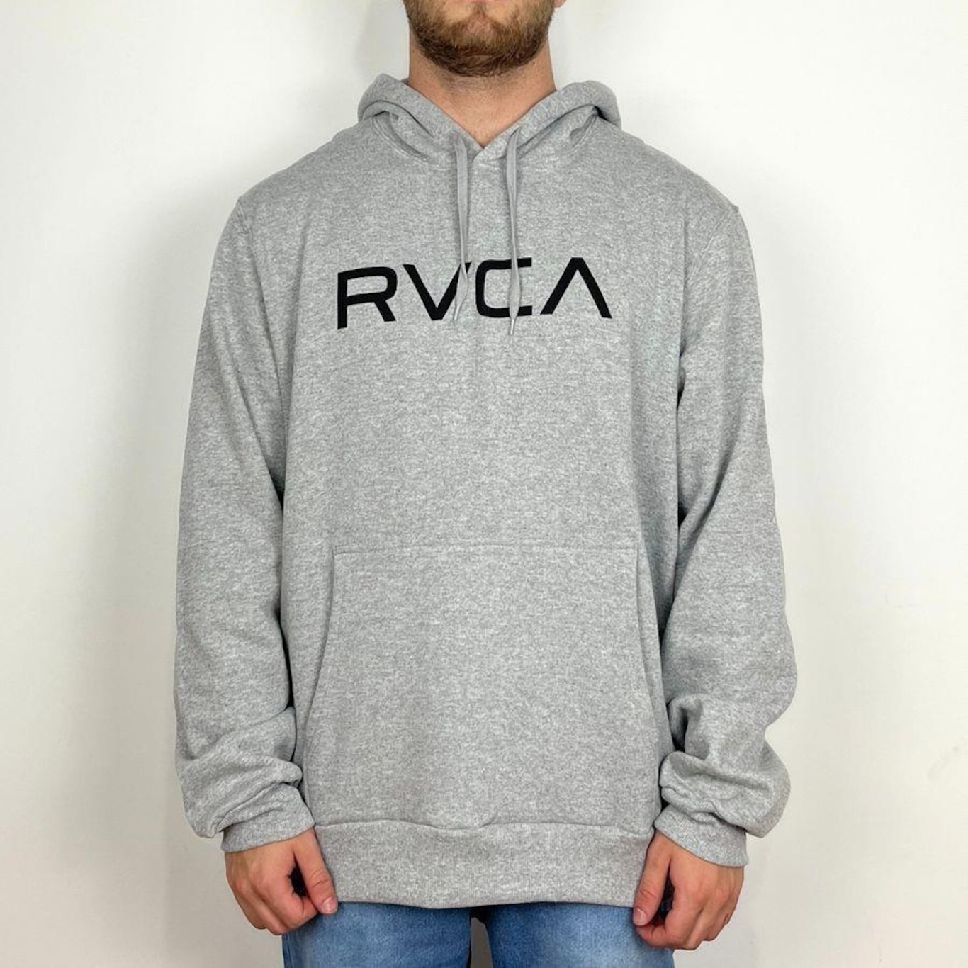 Blusão de Moletom com Capuz Rvca Fechado Big - Masculino - Foto 1