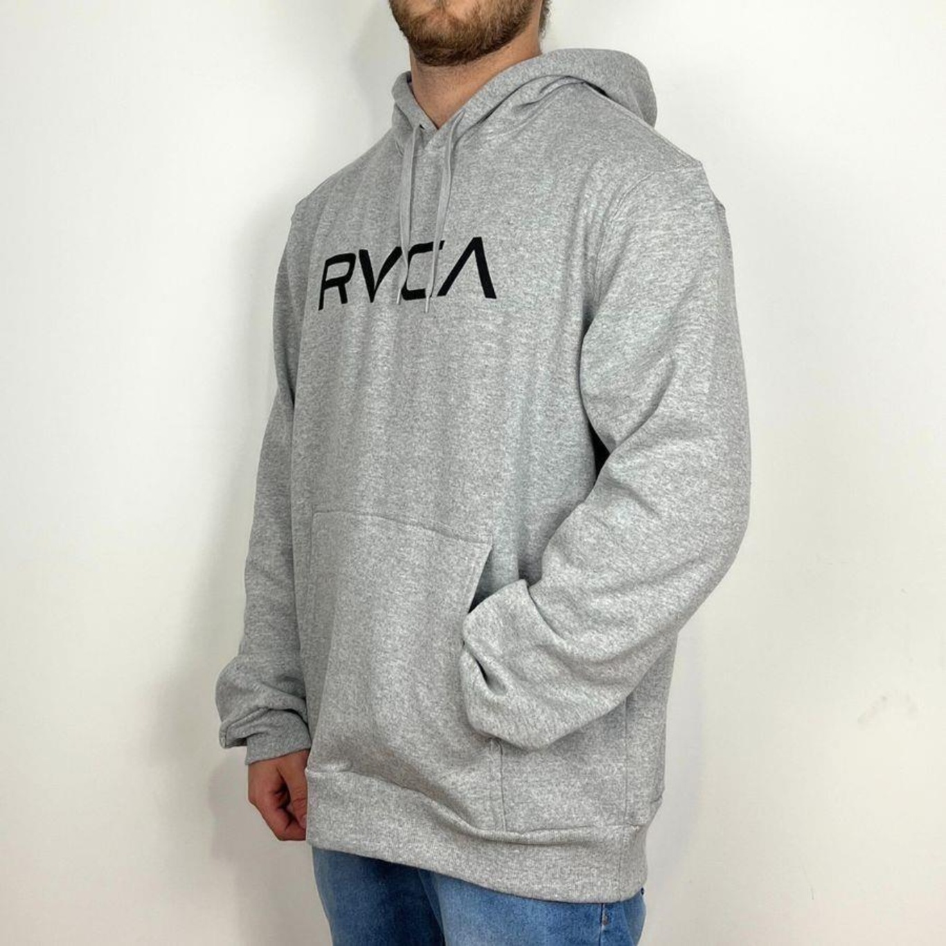 Blusão de Moletom com Capuz Rvca Fechado Big - Masculino - Foto 3