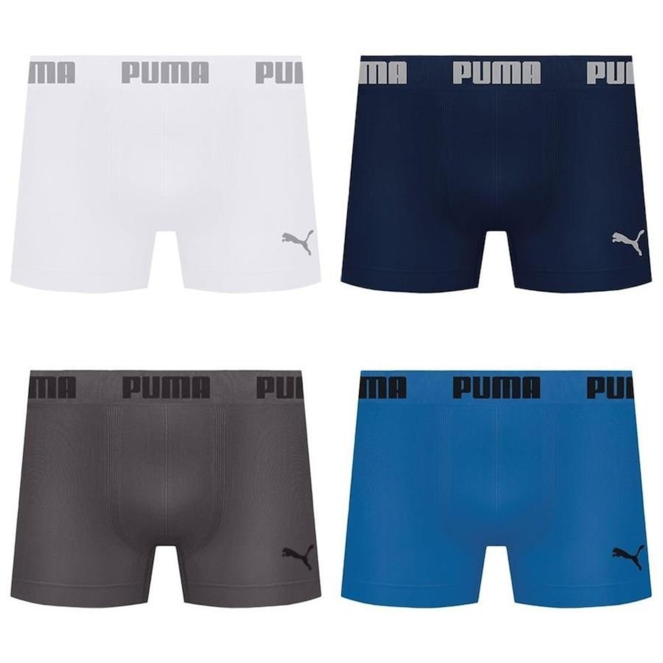 Kit de Cuecas Boxer Puma sem Costura - 4 Unidades - Adulto - Foto 1