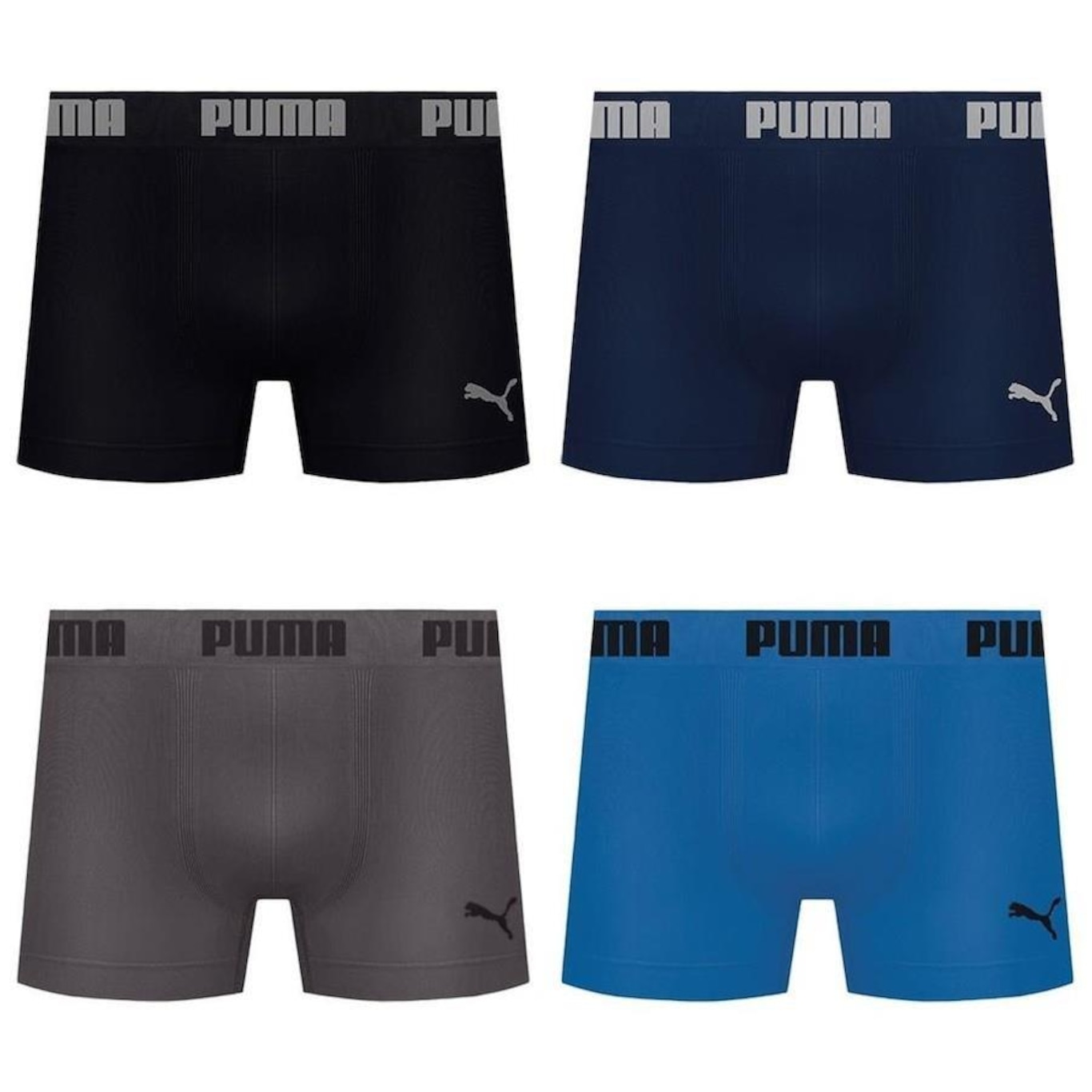 Kit de Cuecas Boxer Puma sem Costura - 4 Unidades - Adulto - Foto 1