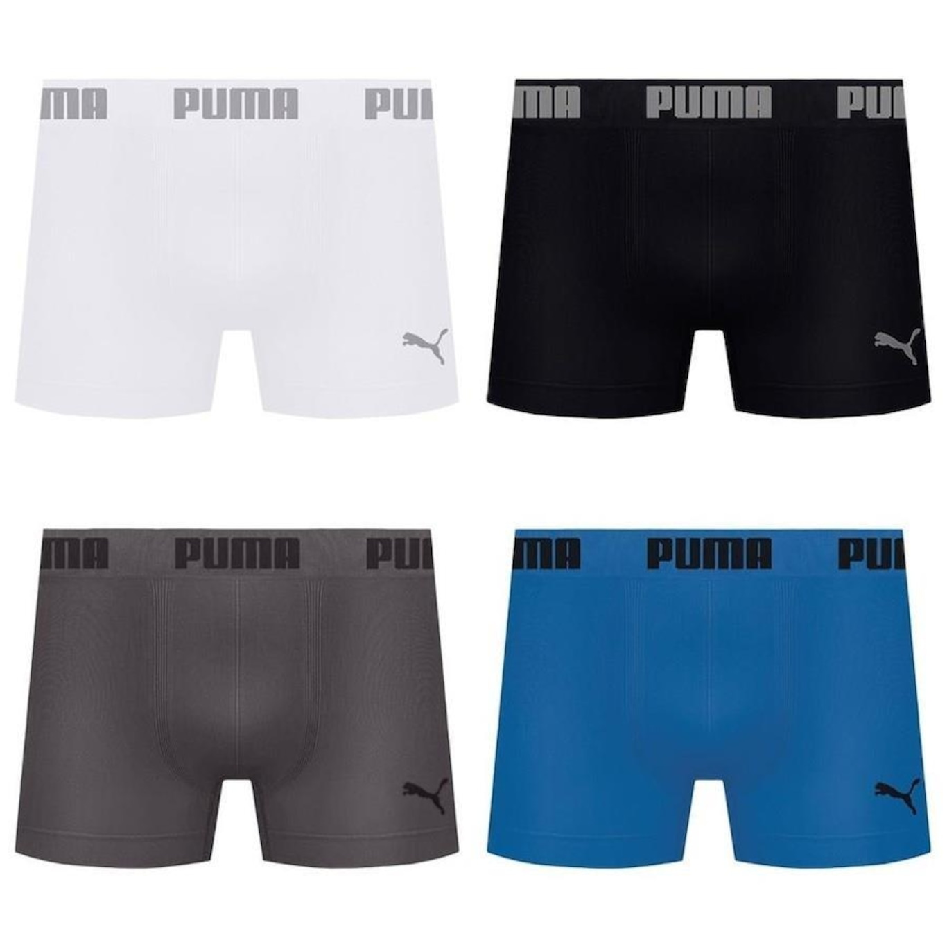 Kit de Cuecas Boxer Puma sem Costura - 4 Unidades - Adulto - Foto 1