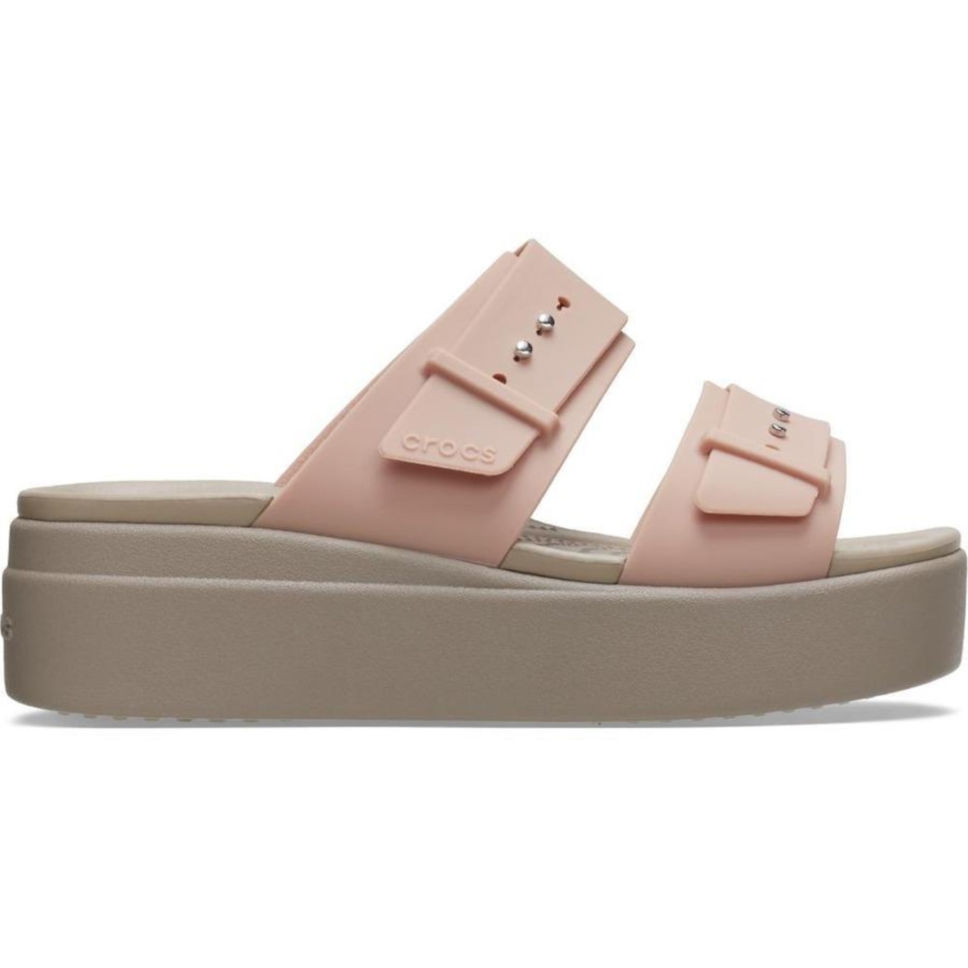 Sandália Crocs Brooklyn Sandal Lowwdg Pale Blush - Feminina - Foto 1