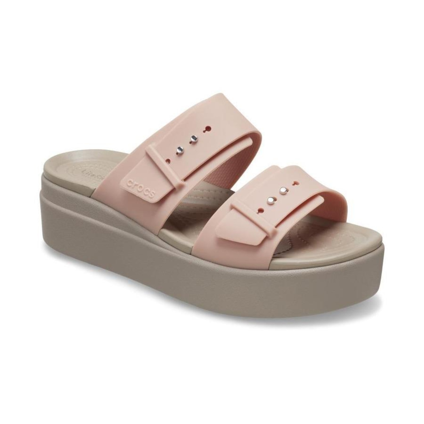 Sandália Crocs Brooklyn Sandal Lowwdg Pale Blush - Feminina - Foto 2