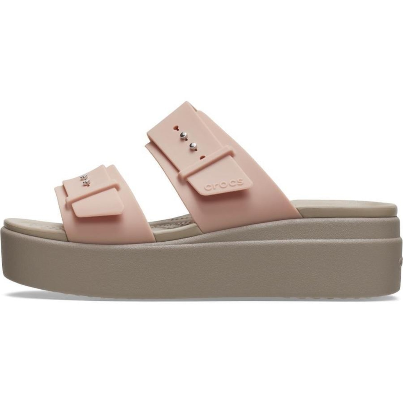 Sandália Crocs Brooklyn Sandal Lowwdg Pale Blush - Feminina - Foto 3