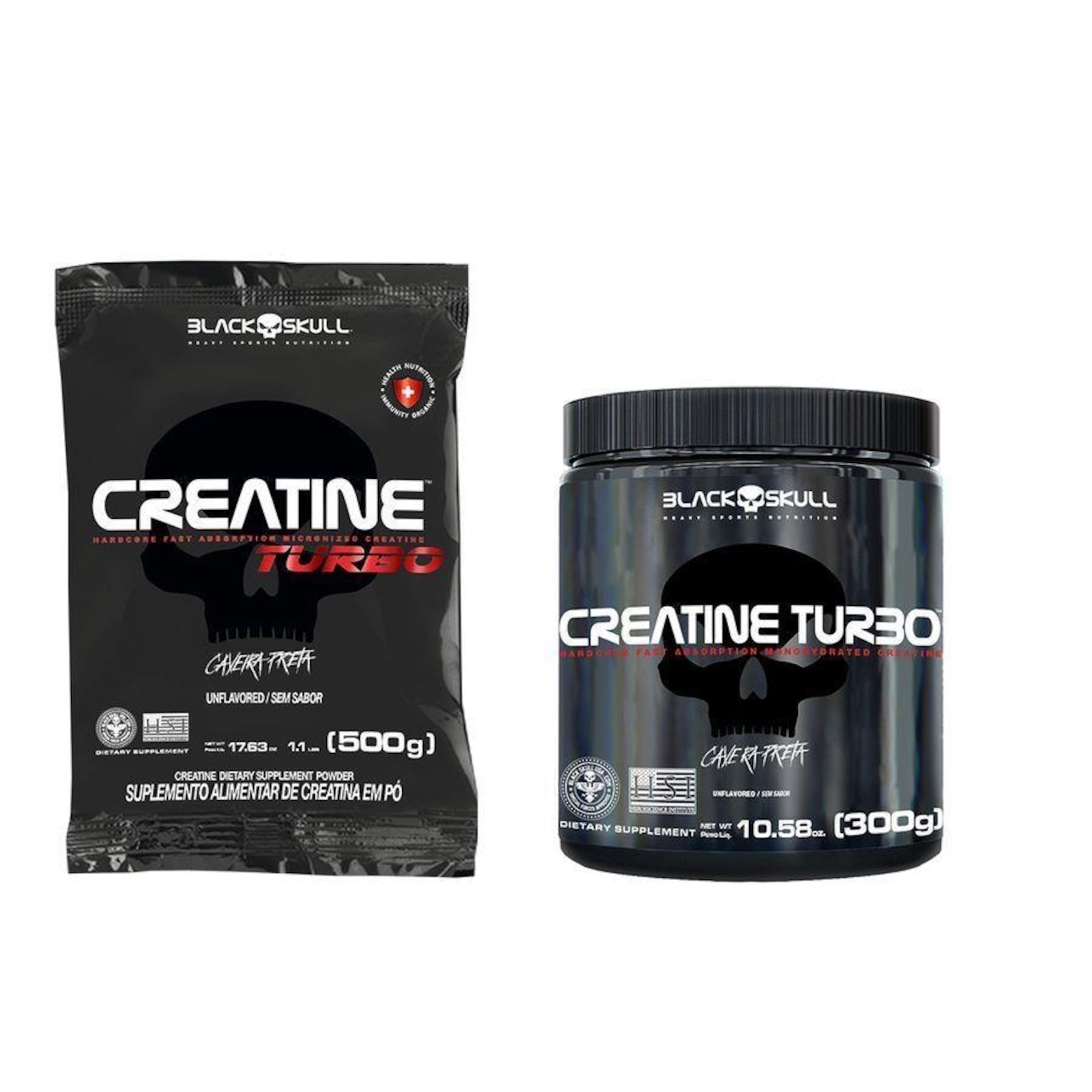 Creatina Refil Black Skull Turbo - 500g + Pote 300g - Foto 1