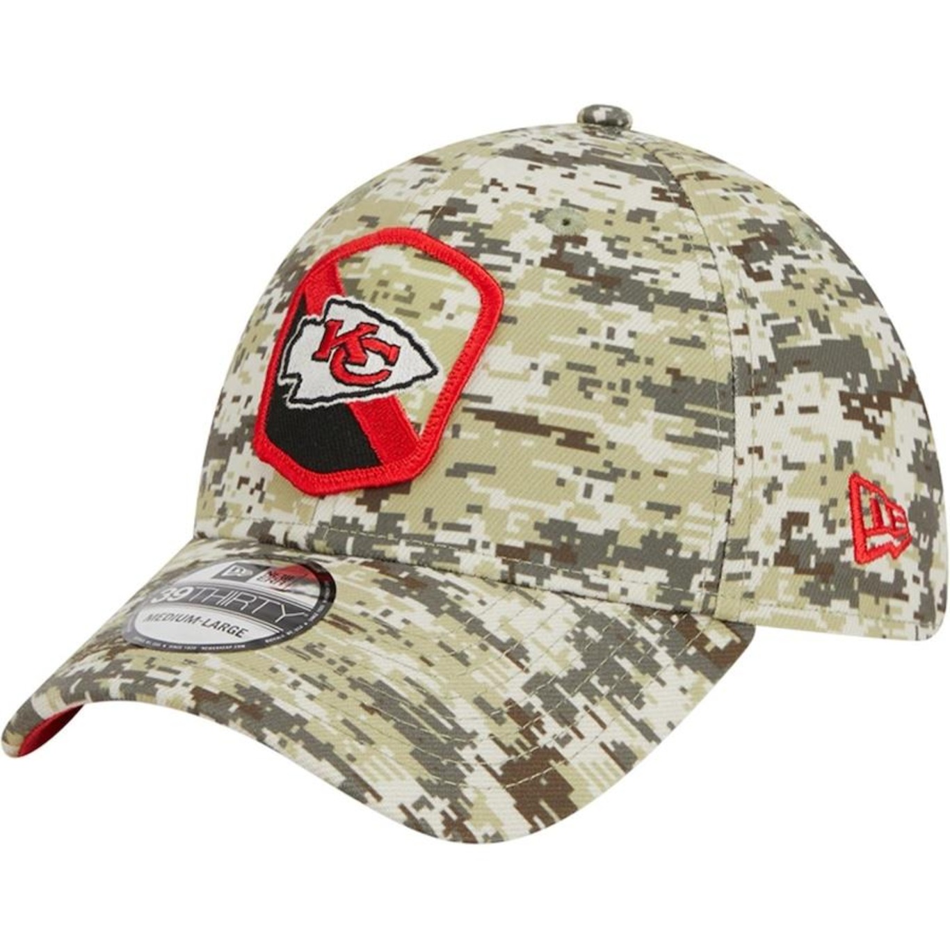 Boné Aba Curva New Era 39Thirty Stretch Fit Salute To Service Kansas City Chiefs - Fechado - Adulto - Foto 1