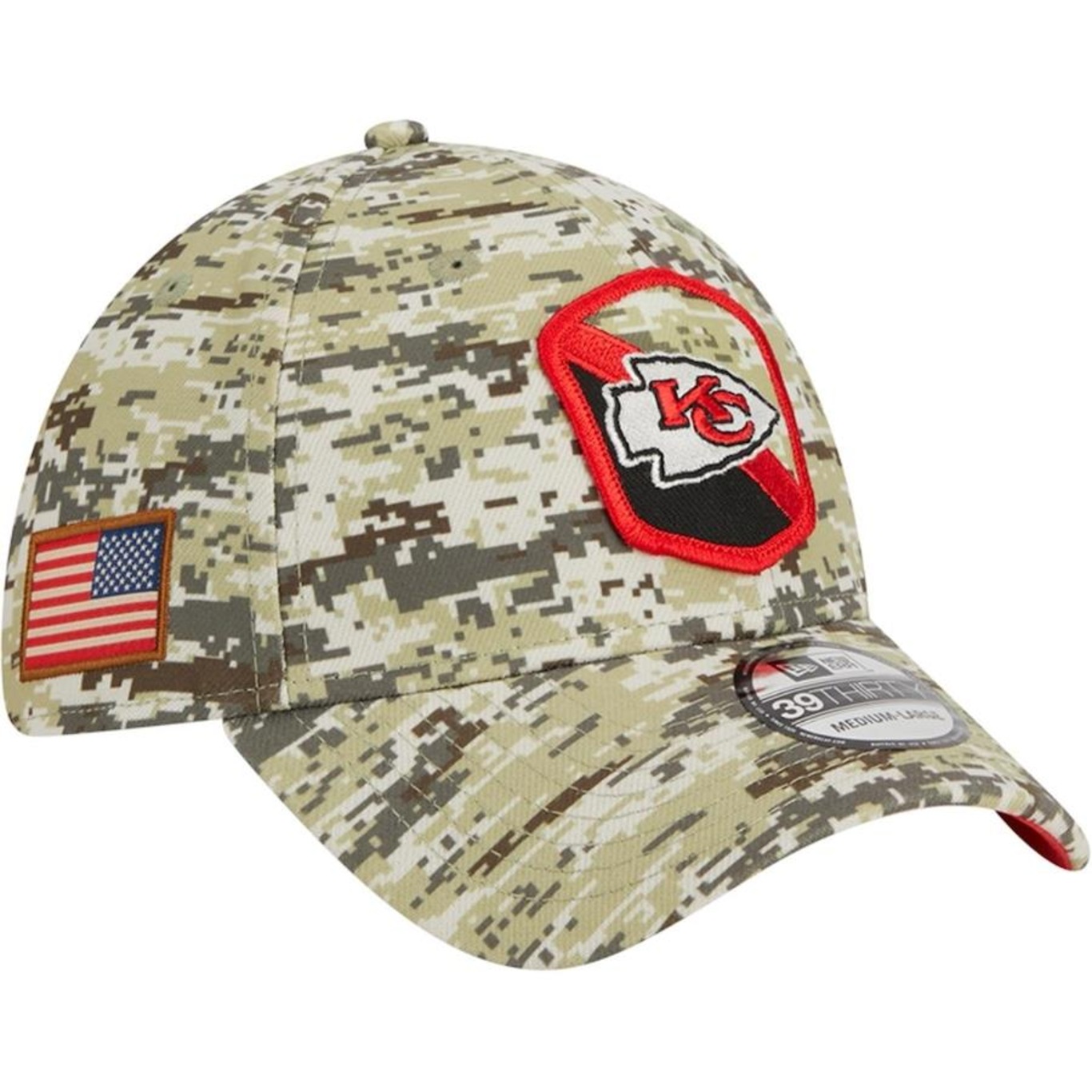 Boné Aba Curva New Era 39Thirty Stretch Fit Salute To Service Kansas City Chiefs - Fechado - Adulto - Foto 2