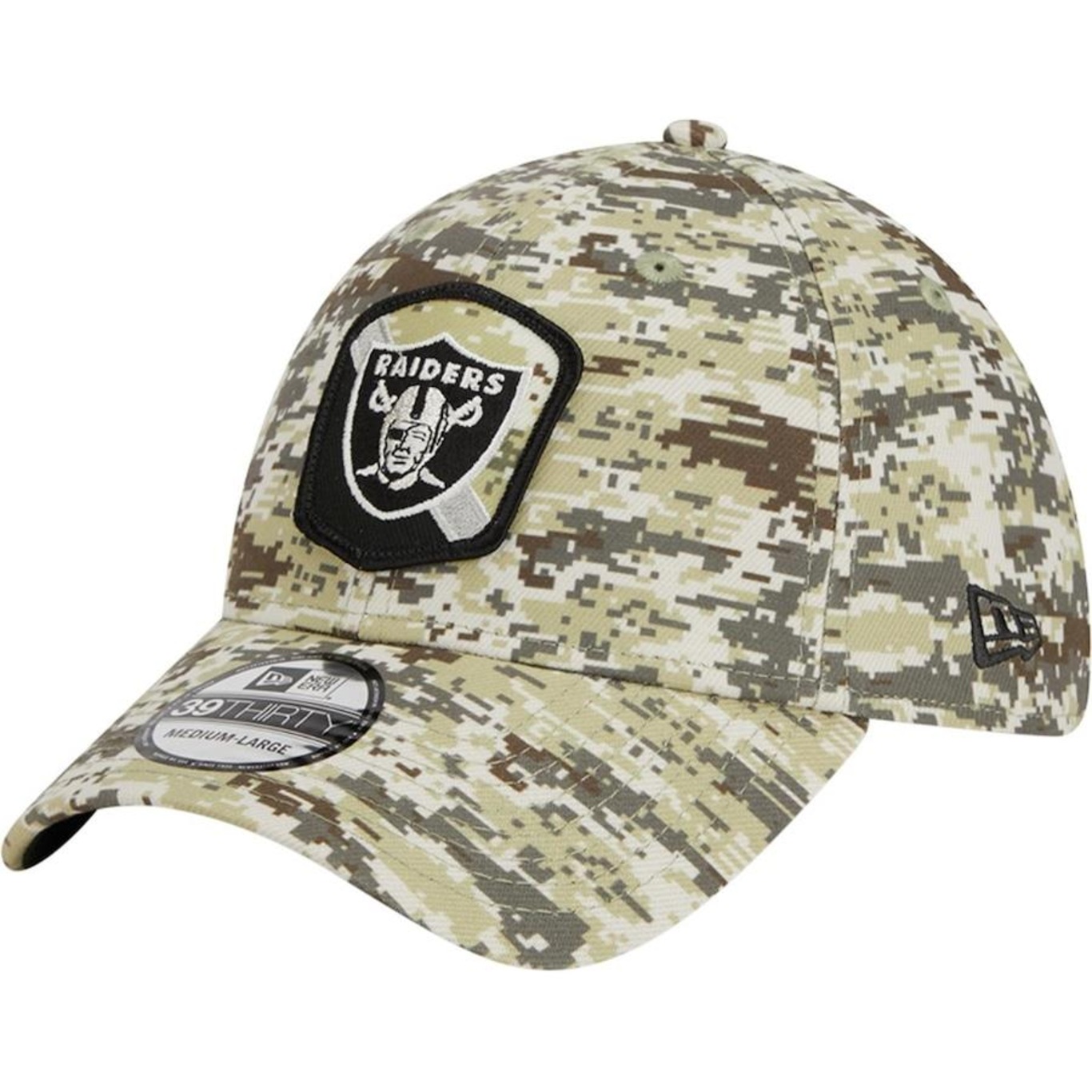 Boné Aba Curva New Era 39Thirty Stretch Fit Salute To Service Las Vegas Raiders - Fechado - Adulto - Foto 1