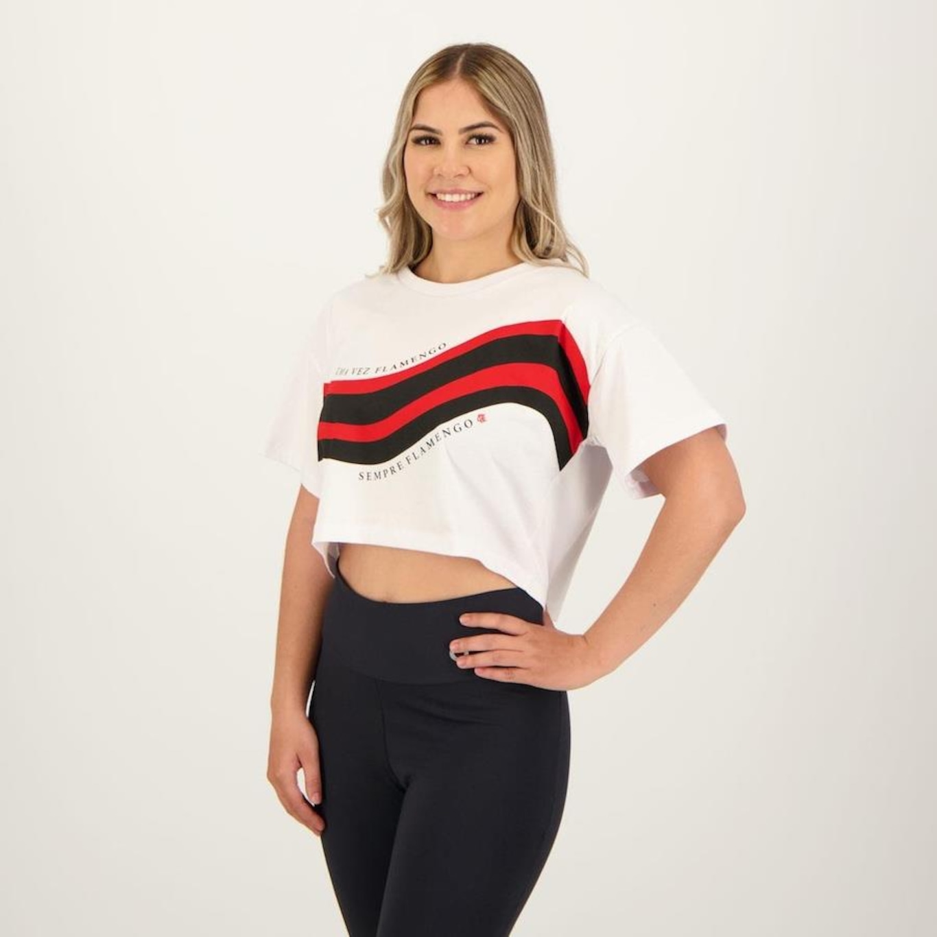 Blusa Cropped do Flamengo Braziline Academy - Feminina - Foto 5