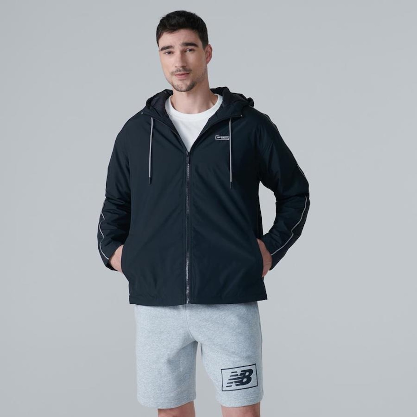 Jaqueta com Capuz New Balance Essentials Padded - Masculina - Foto 1