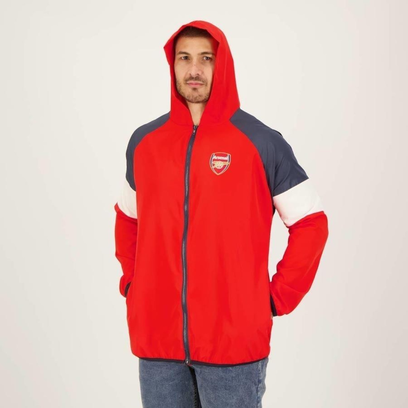 Jaqueta Corta Vento com Capuz SPR Arsenal - Masculina - Foto 3