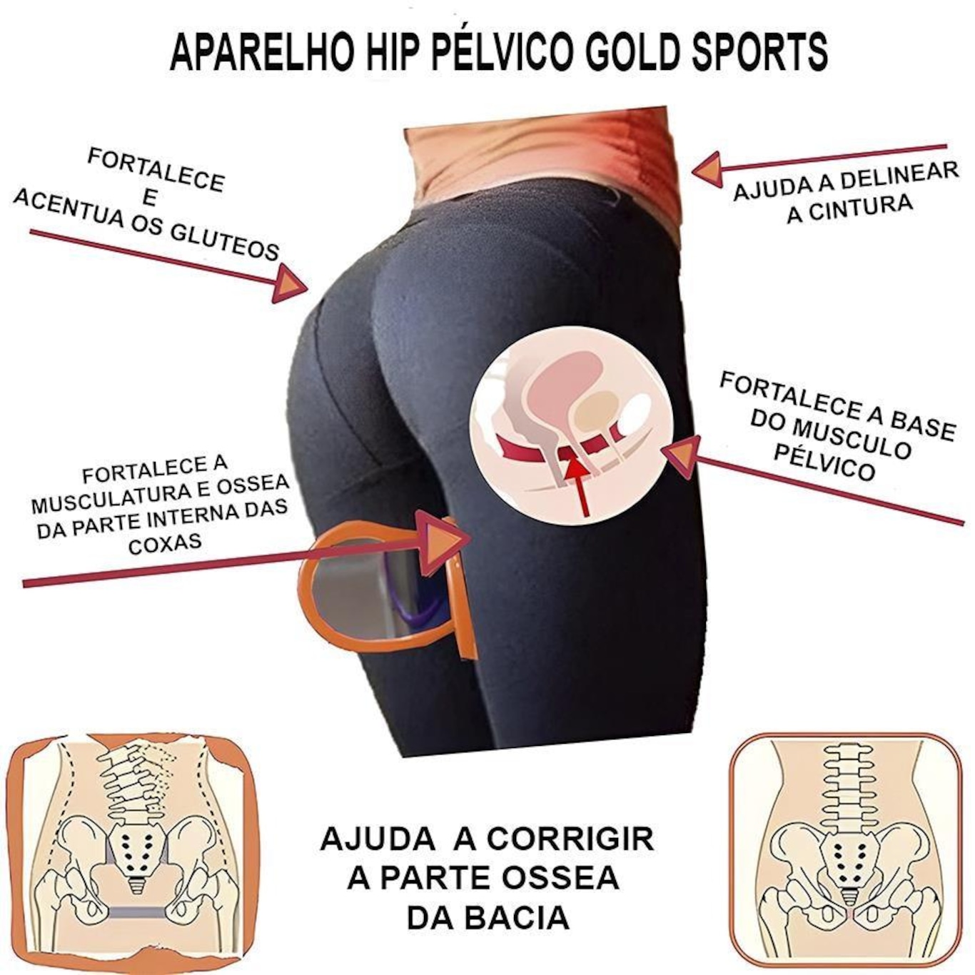 Aparelho Trainner Gold Sports Hit Pélvis Fortalecimento Muscular - Foto 2