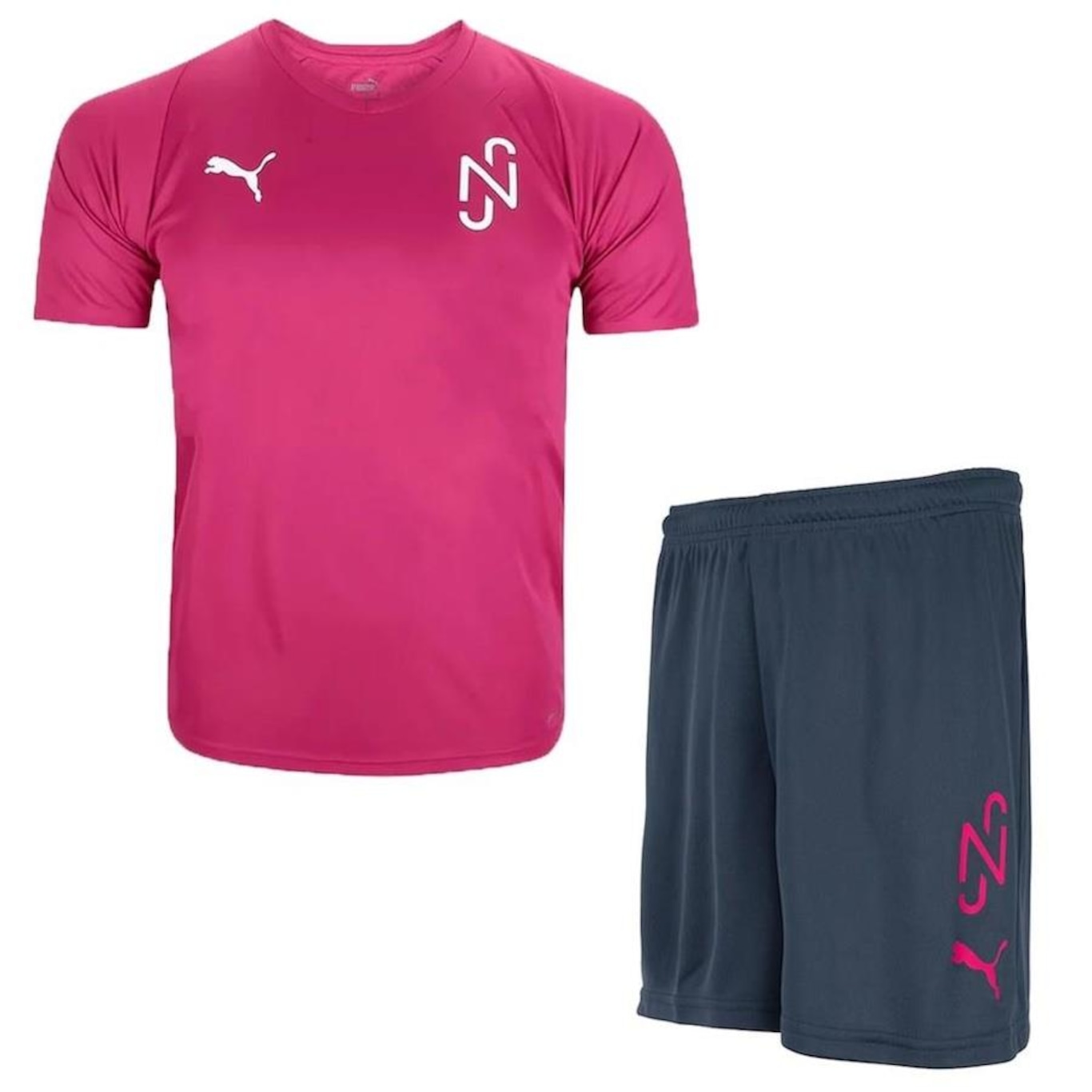 Kit Camiseta Puma Neymar Jr Teamliga + Calção - Infantil - Foto 1