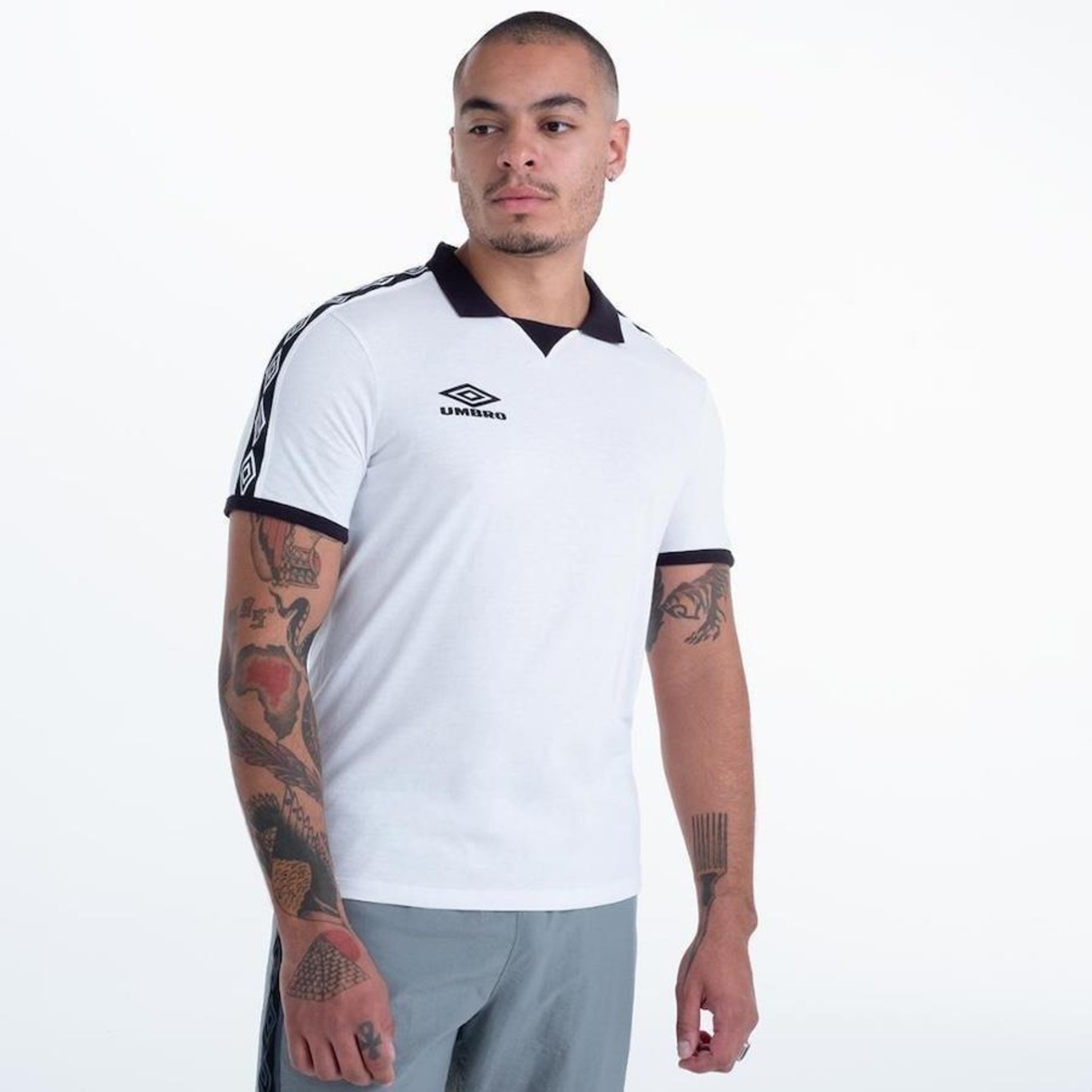 Camisa Polo Umbro Traditional Diamond Rib - Masculina - Foto 3