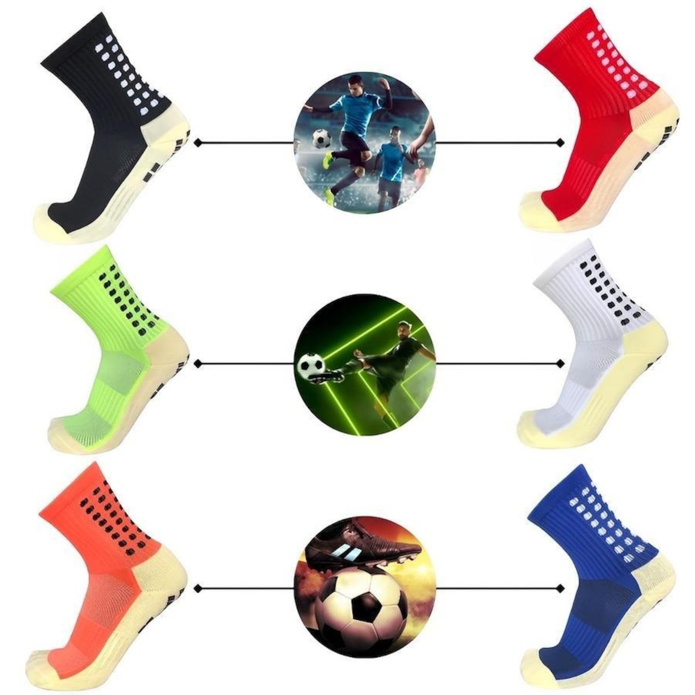 Meia de Futebol Cano Médio Red Place Prosocks Antiderrapante Trusox Pro Soccer - 36 A 44 - Adulto - Foto 5