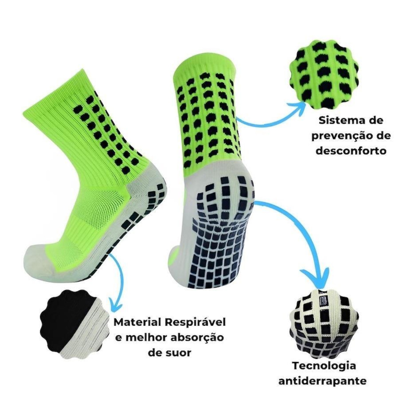 Meia de Futebol Cano Médio Red Place Prosocks Antiderrapante Trusox Pro Soccer - 36 A 44 - Adulto - Foto 6