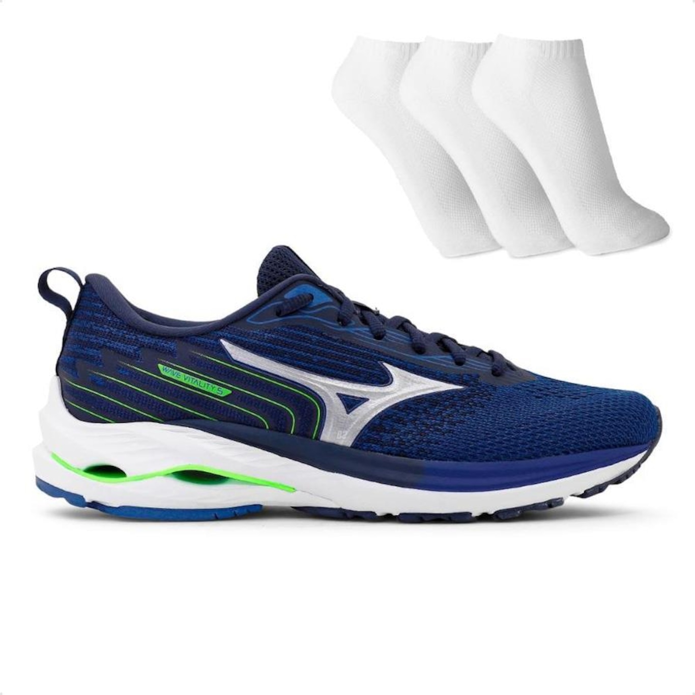 Tênis Mizuno Wave Vitality 5 + 3 Pares de Meias - Masculino - Foto 1