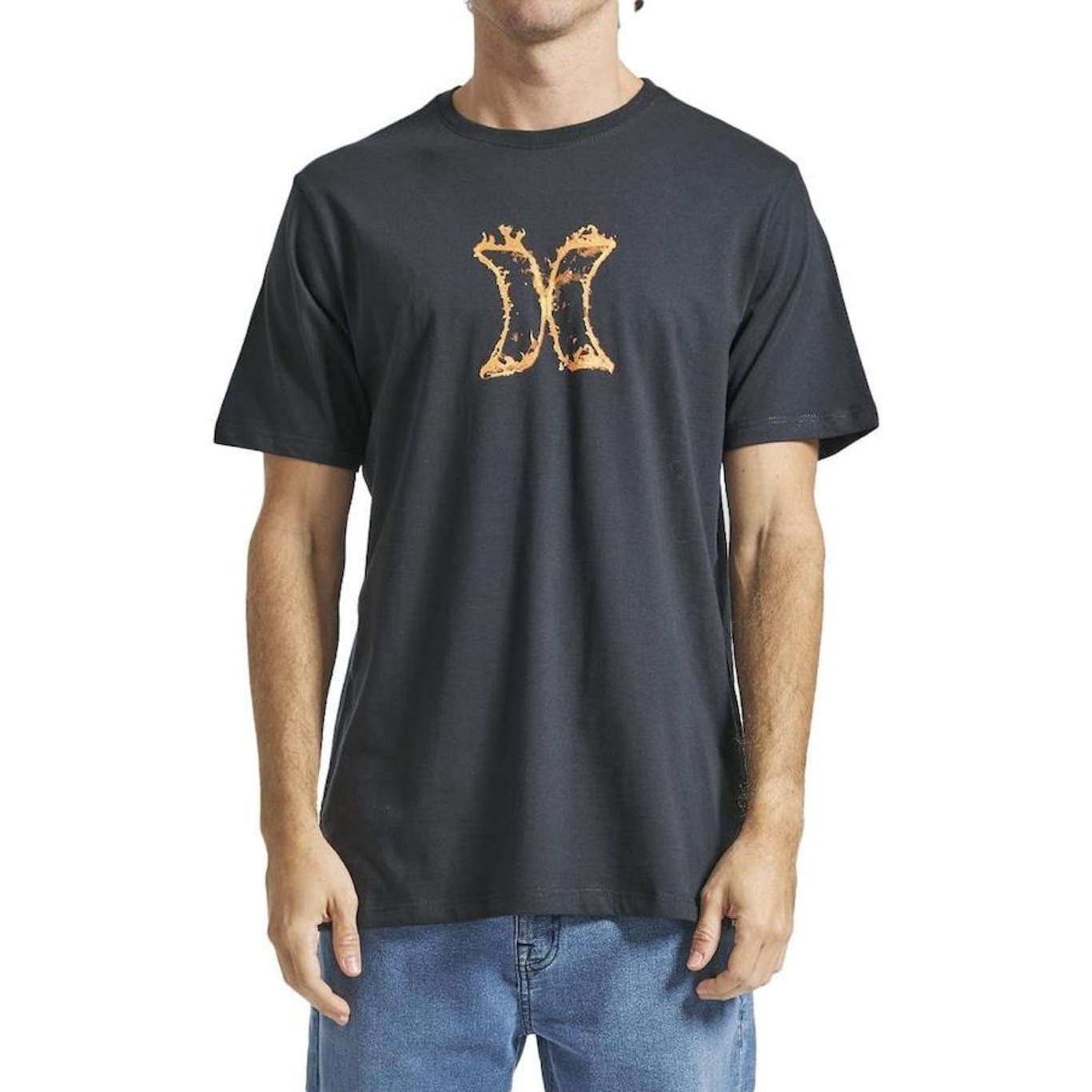 Camiseta Hurley Icon Fire Sm24 - Masculina - Foto 1