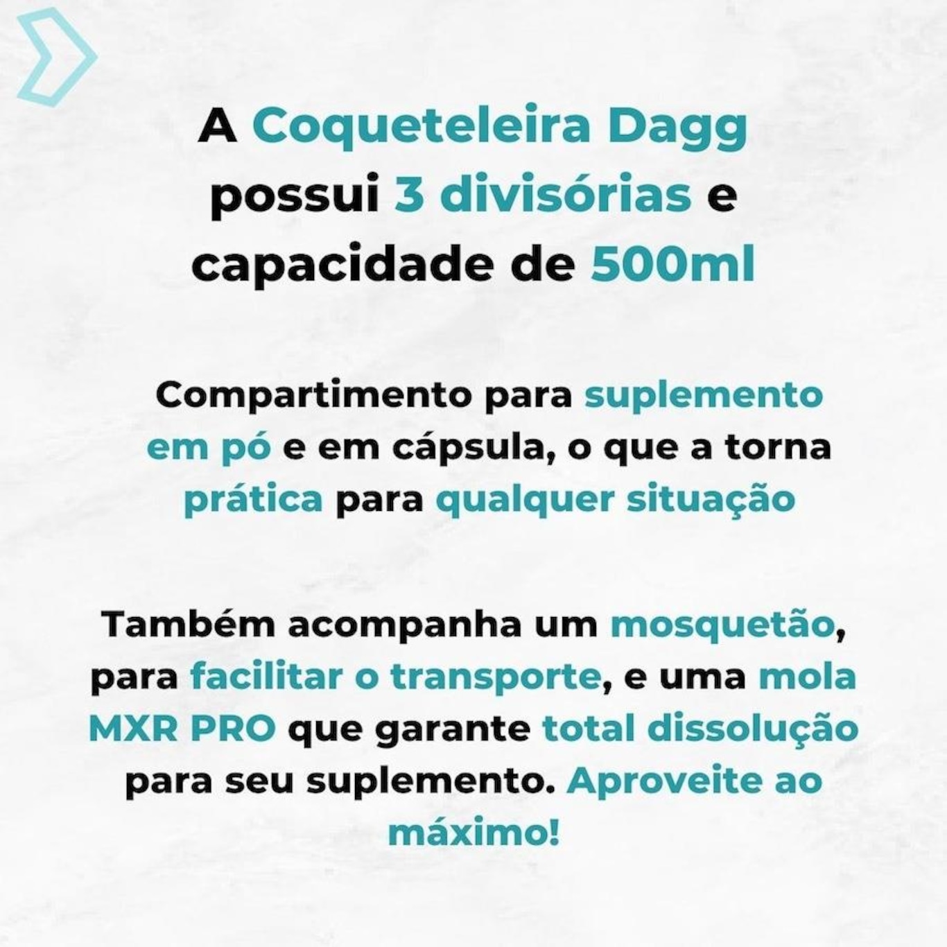 Coqueteleira Dagg Shakeira 3 Divisórias - 500 ml - Foto 3