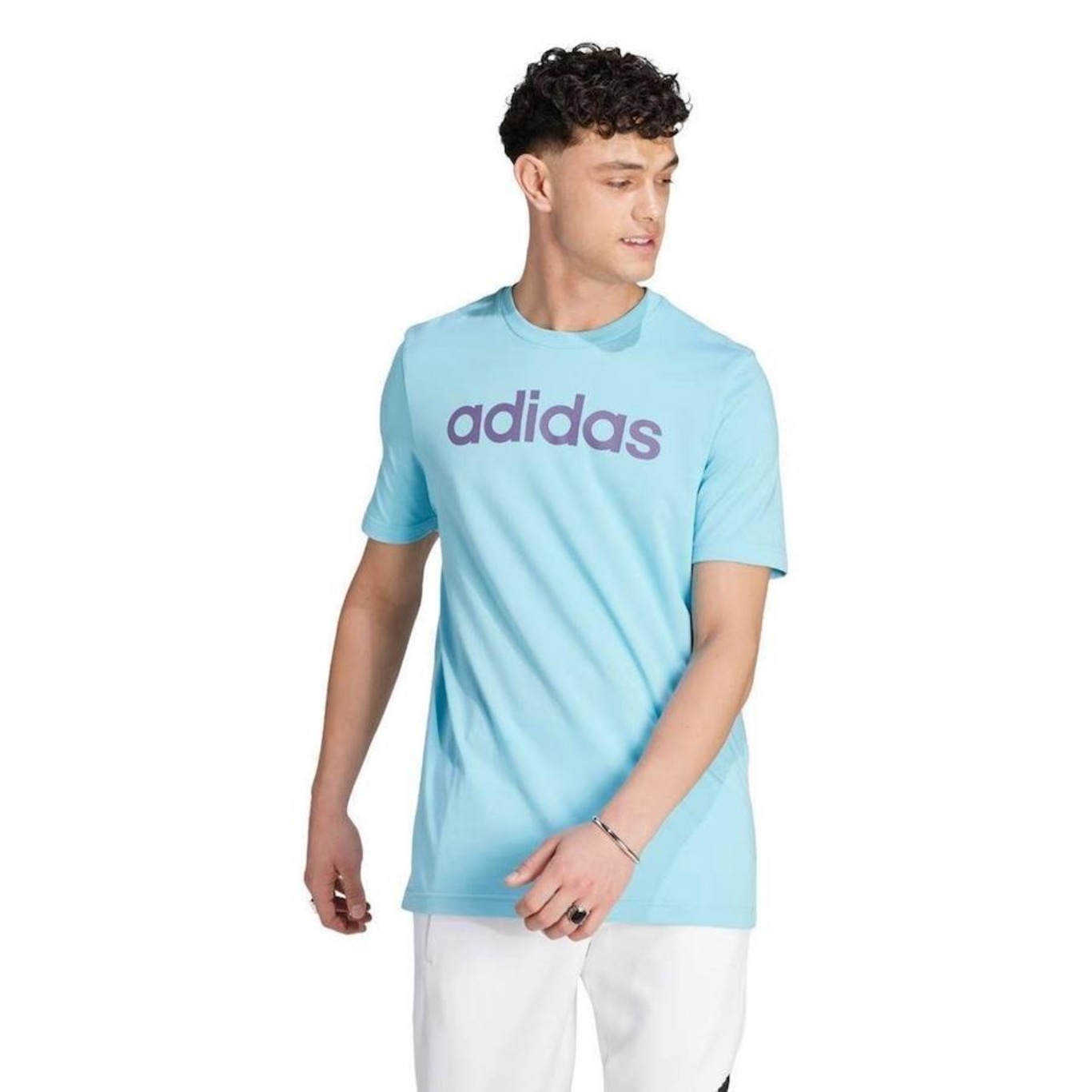 Camiseta adidas Essentials Linear Embroidered Logo - Masculina - Foto 3