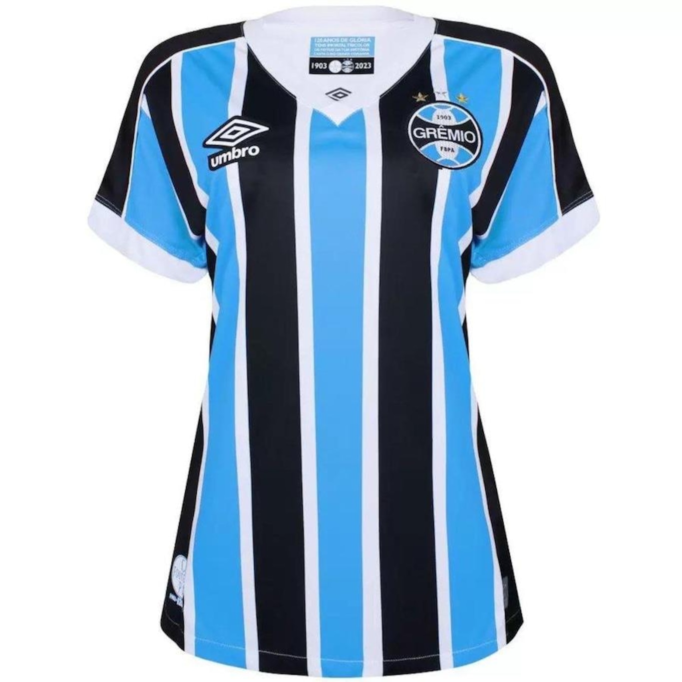 Camisa do Grêmio Home Listrada 2023 Umbro - Feminina - Foto 1