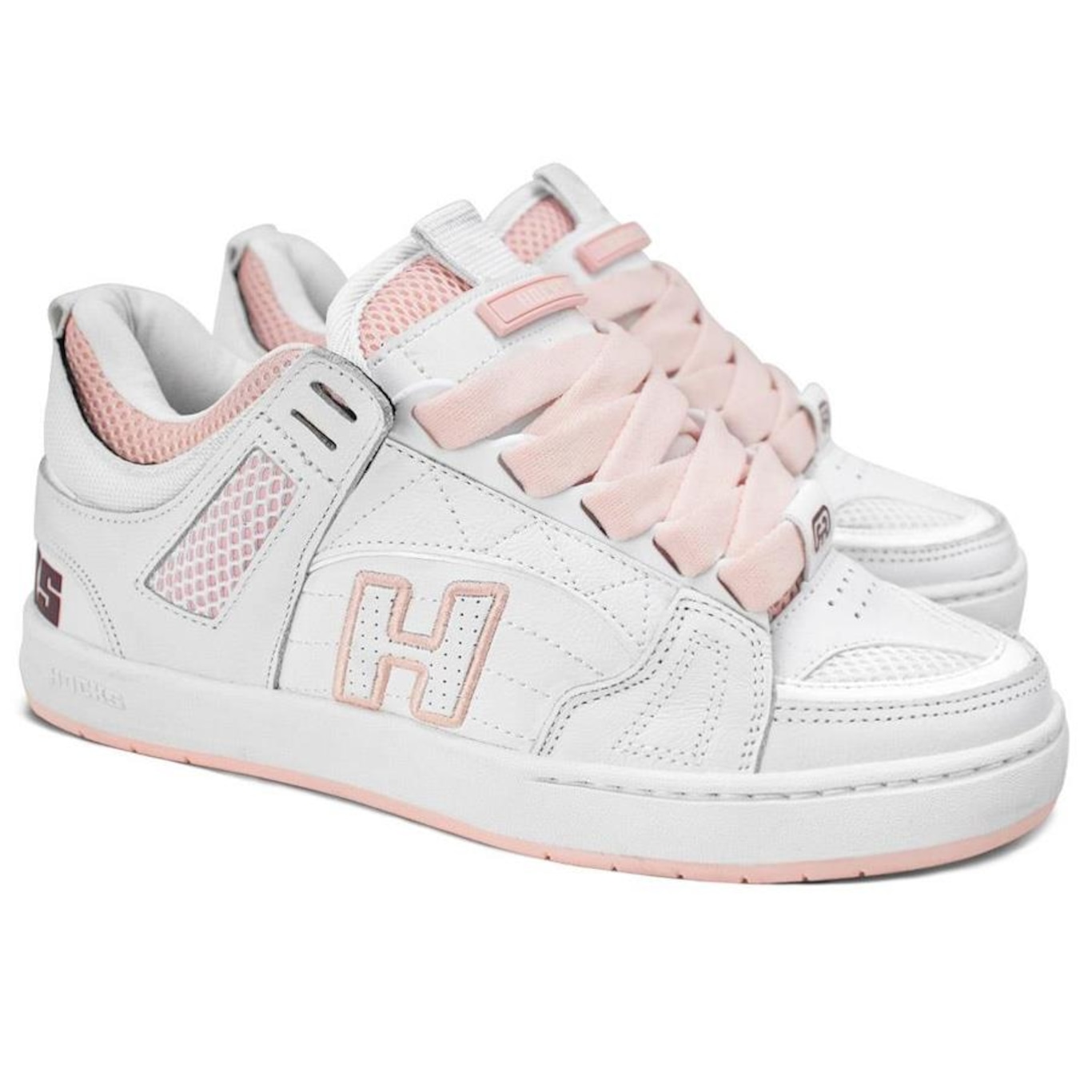 Pink and hot sale white etnies