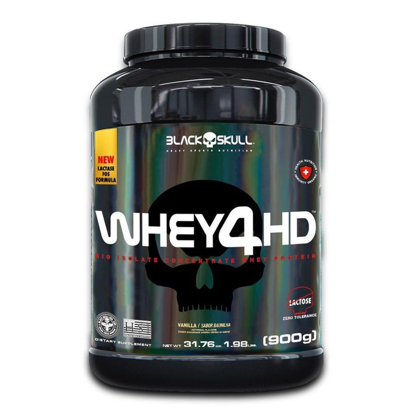 Whey 4Hd Com Lactase Black Skull - 900g - Foto 1