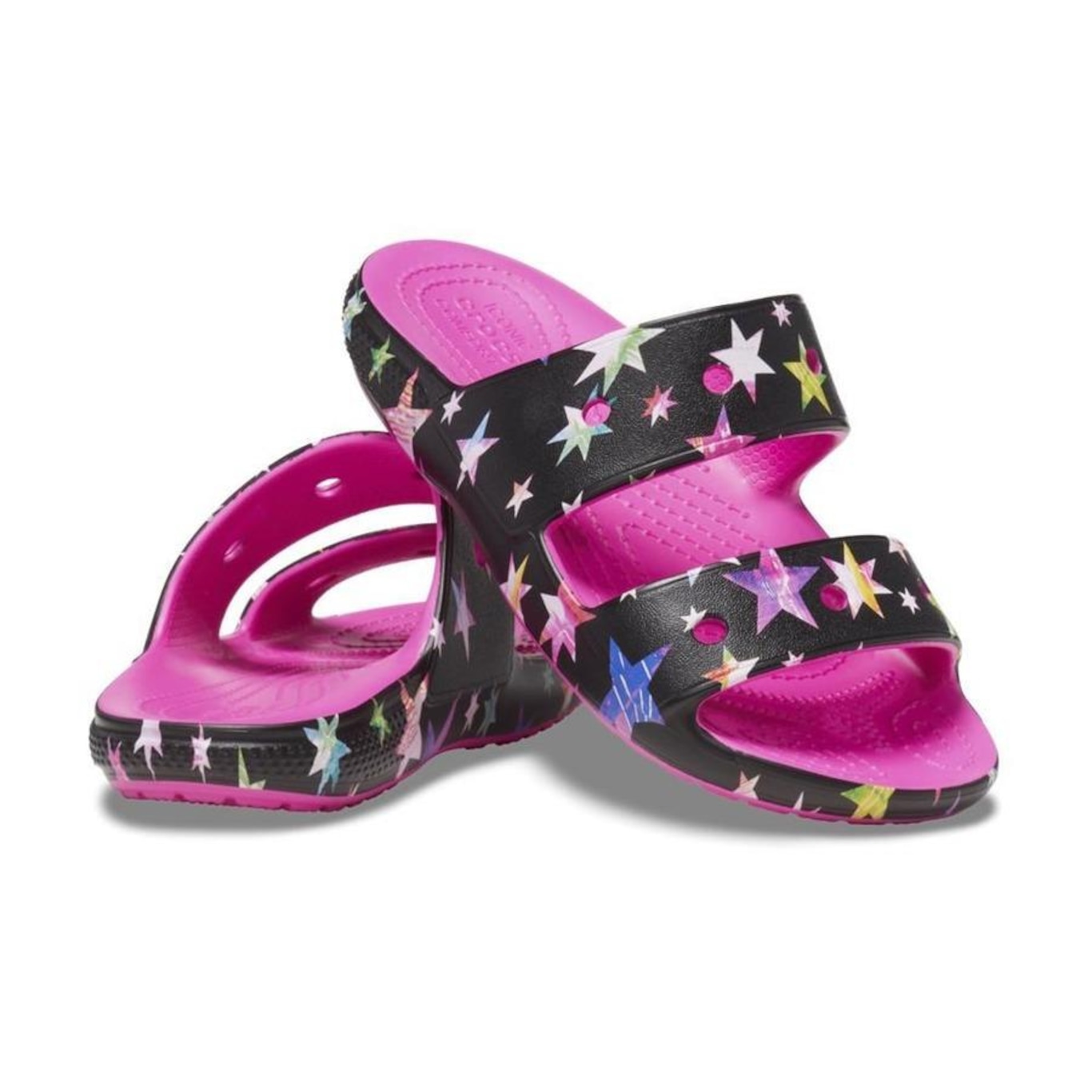 Sandália Crocs Classic Star Print Sandal K - Infantil - Foto 4