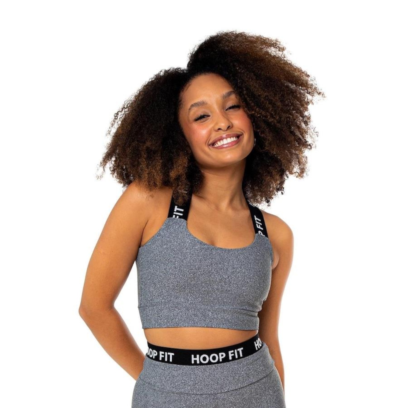 Top Fitness com Bojo Hoop Fit Cross Alta Sustentação Alça Larga - Feminino - Foto 4