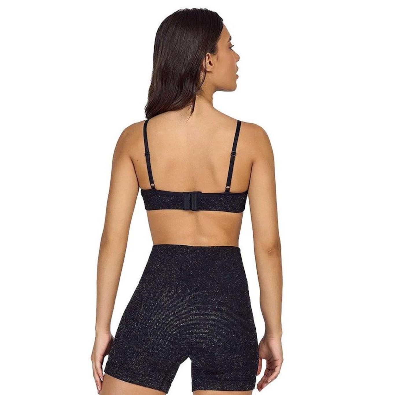 Top Fitness com Bojo Alto Giro Lurex - Feminino - Foto 2