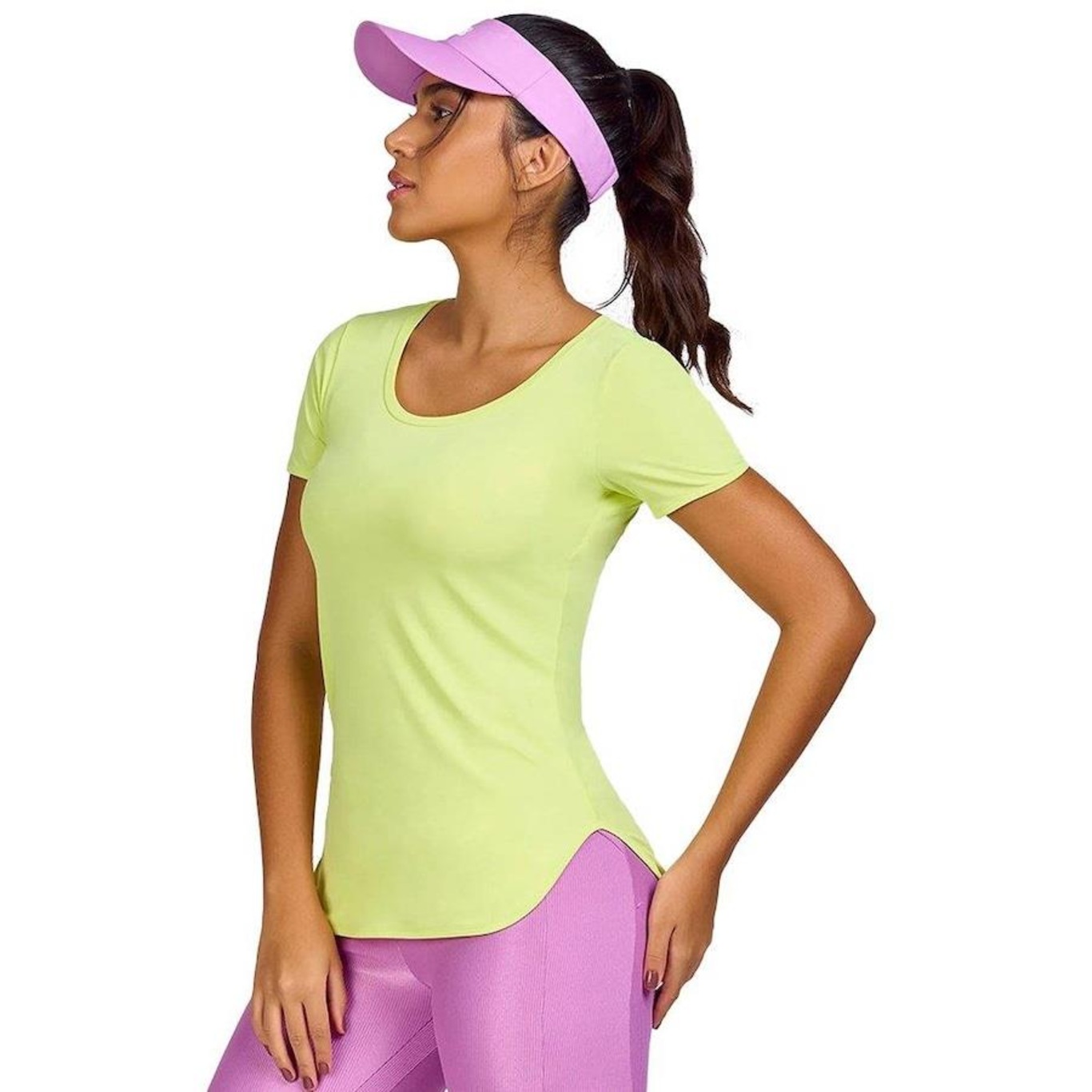 Camiseta Alto Giro Skin Fit Alongada - Feminina - Foto 3