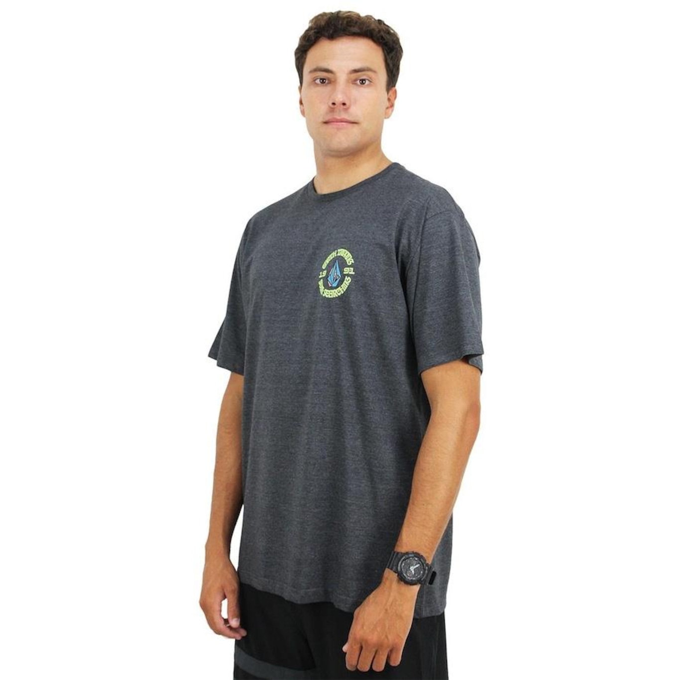 Camiseta Extra Grande Volcom Fried - Masculina - Foto 1