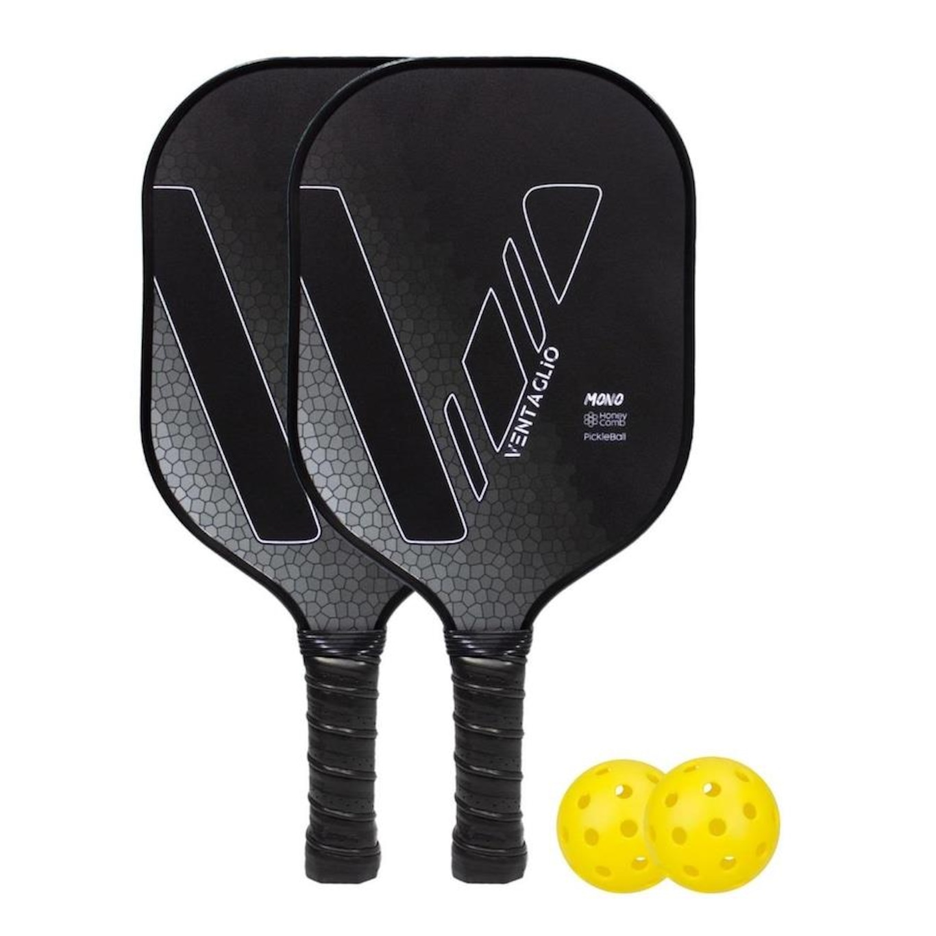 Kit Ventaglio: 2x Raquetes de Pickleball Mono + 2 Bolinhas - Foto 1