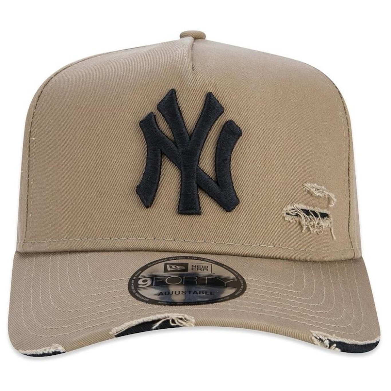 Boné New York Yankees Aba Curva New Era 940 Snapback St Destroyed - Adulto - Foto 2