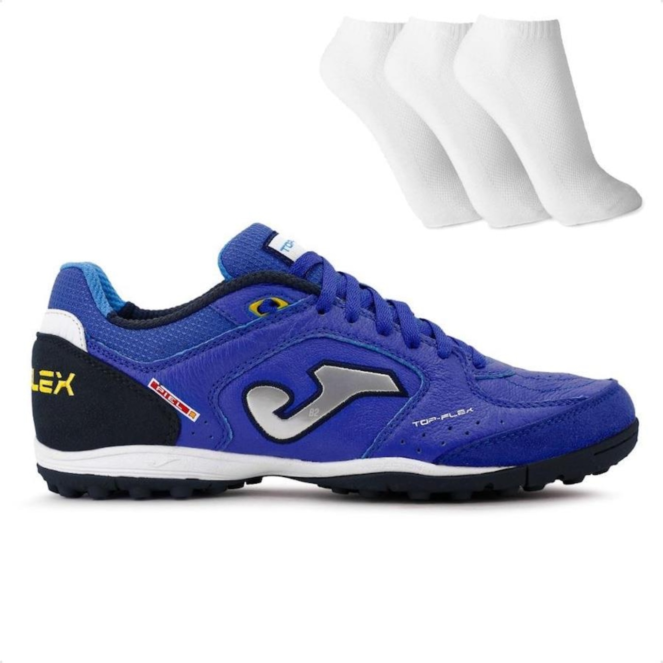 Chuteira Society Joma Top Flex + 3 Pares de Meias - Adulto - Foto 1