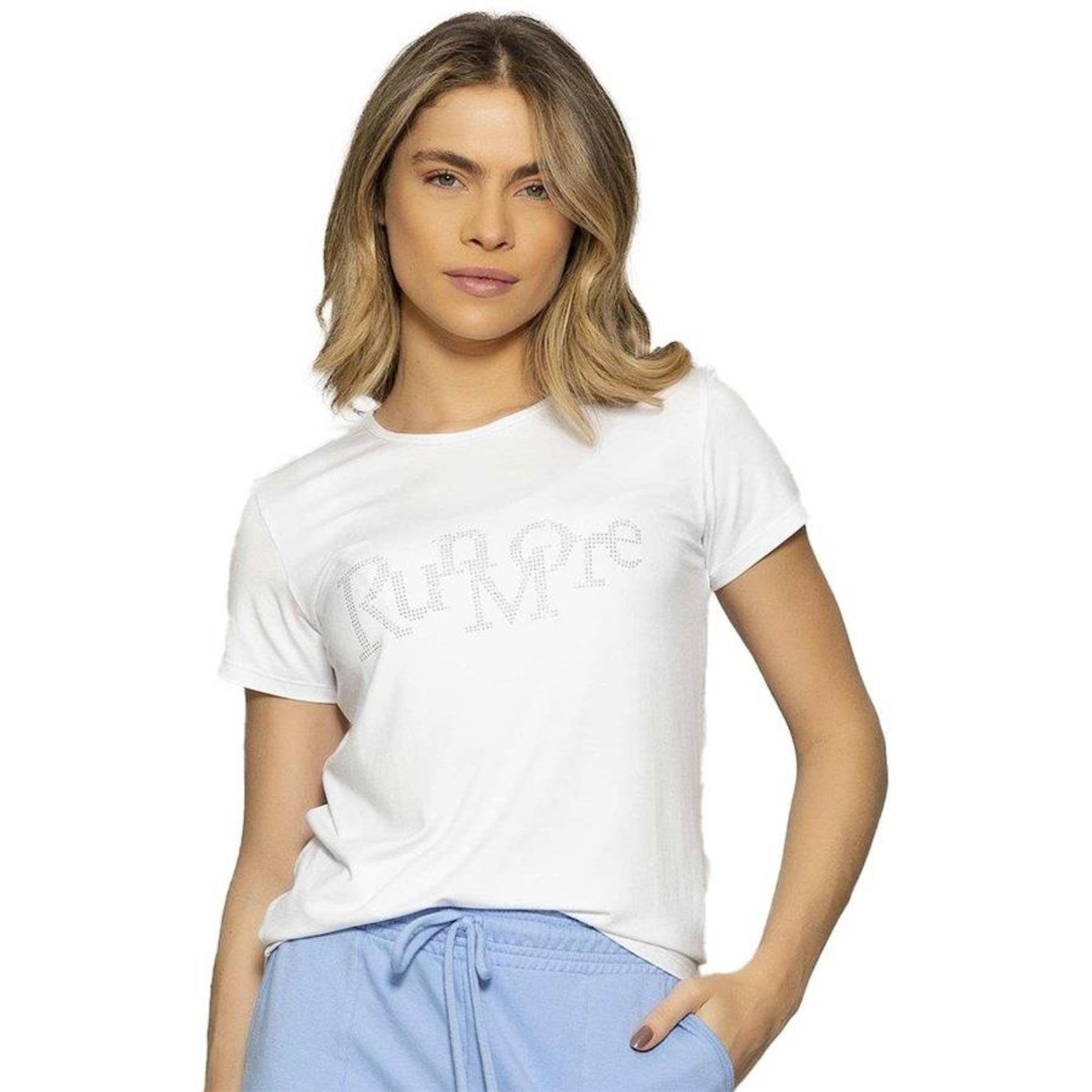 Camiseta Run More Relax Strass - Feminina - Foto 1