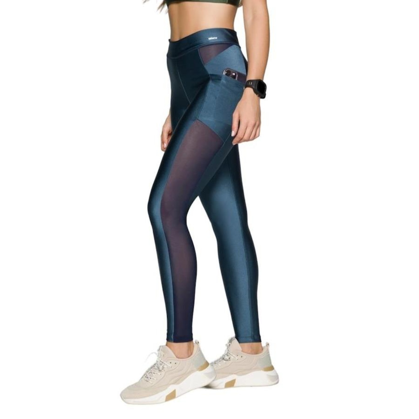 Calça Legging Selene Com Recorte e Bolso Feminina